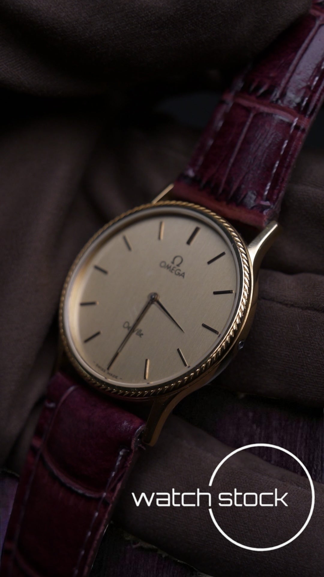 Omega de ville Quartz placcato oro cassa a corda ref: 1365 31mm anno 1980