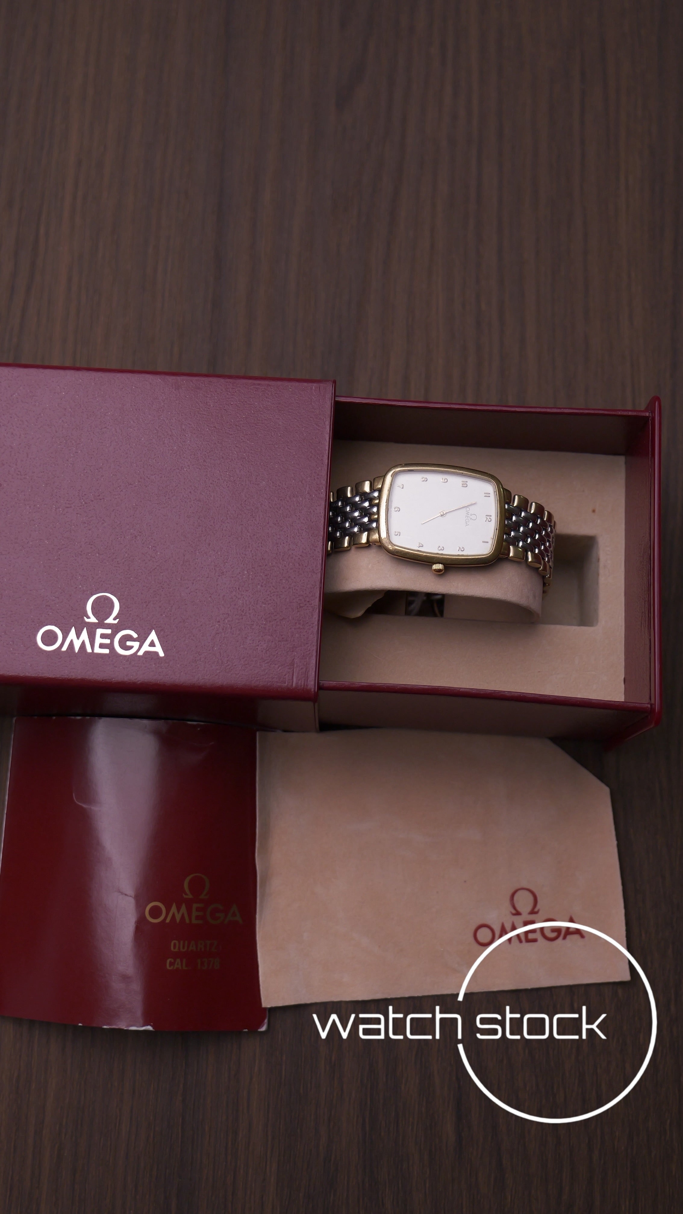 Omega de ville 1986 braccialato con scatola e cartellino Quartz