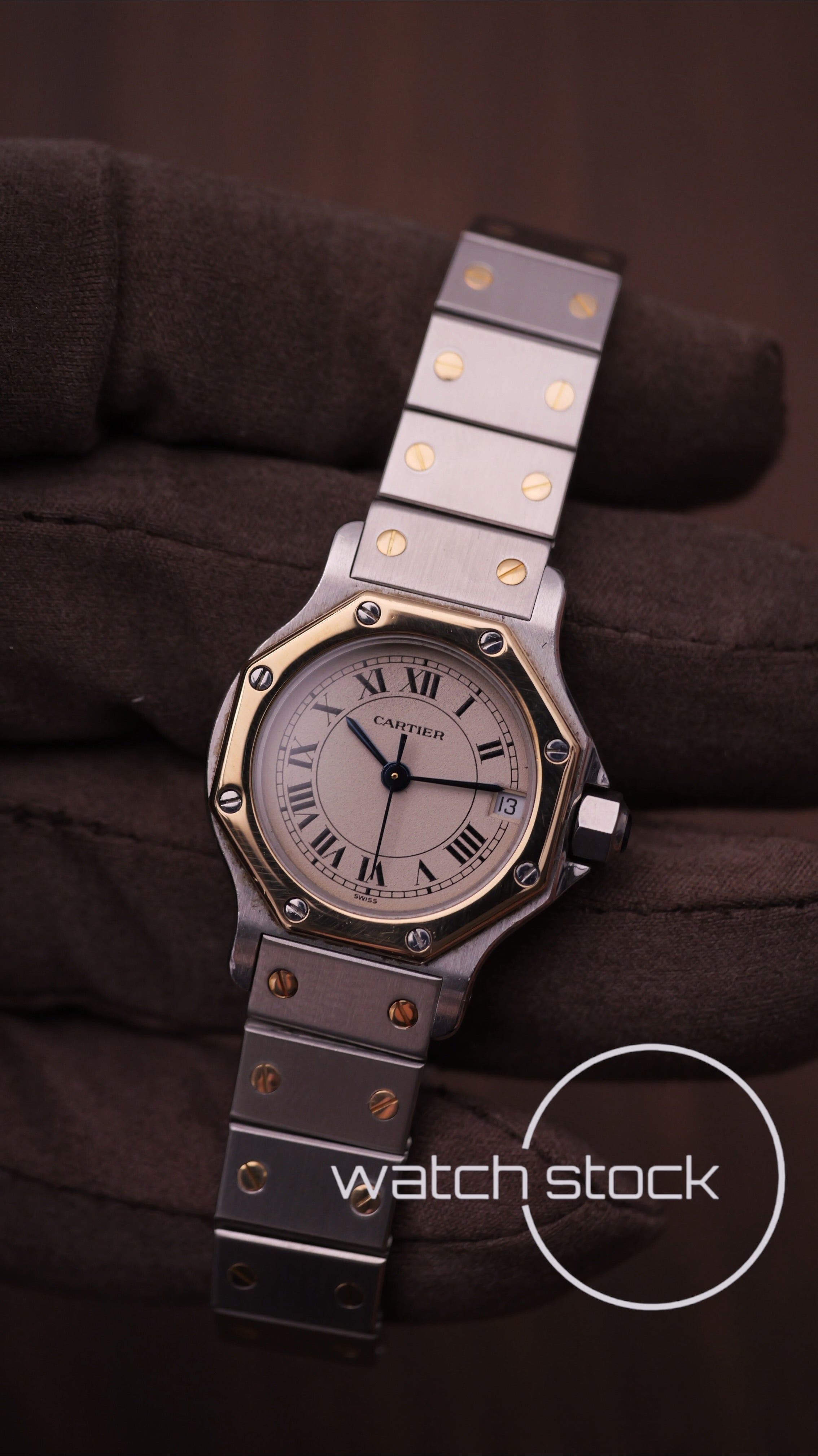 Cartier santos octagon 24mm lady