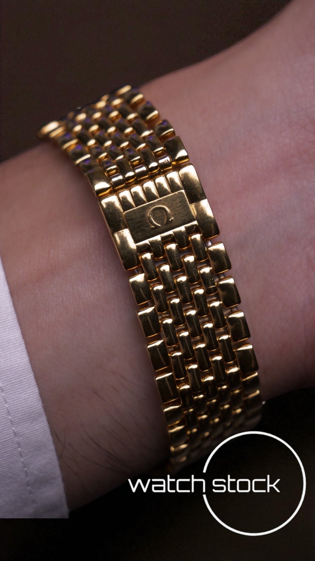 Omega de ville bracciale chicchi di riso placcato oro ref: 39508772 anno 1989