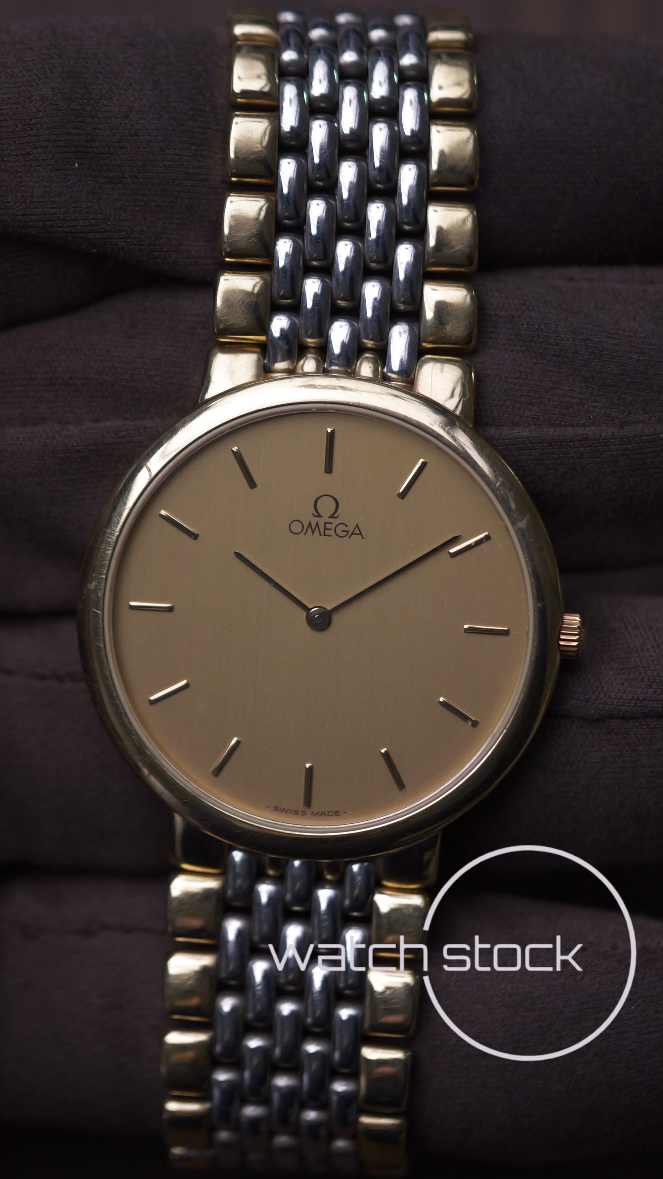 Omega De ville 1986 vintage bracciale integrato con sticker Quartz