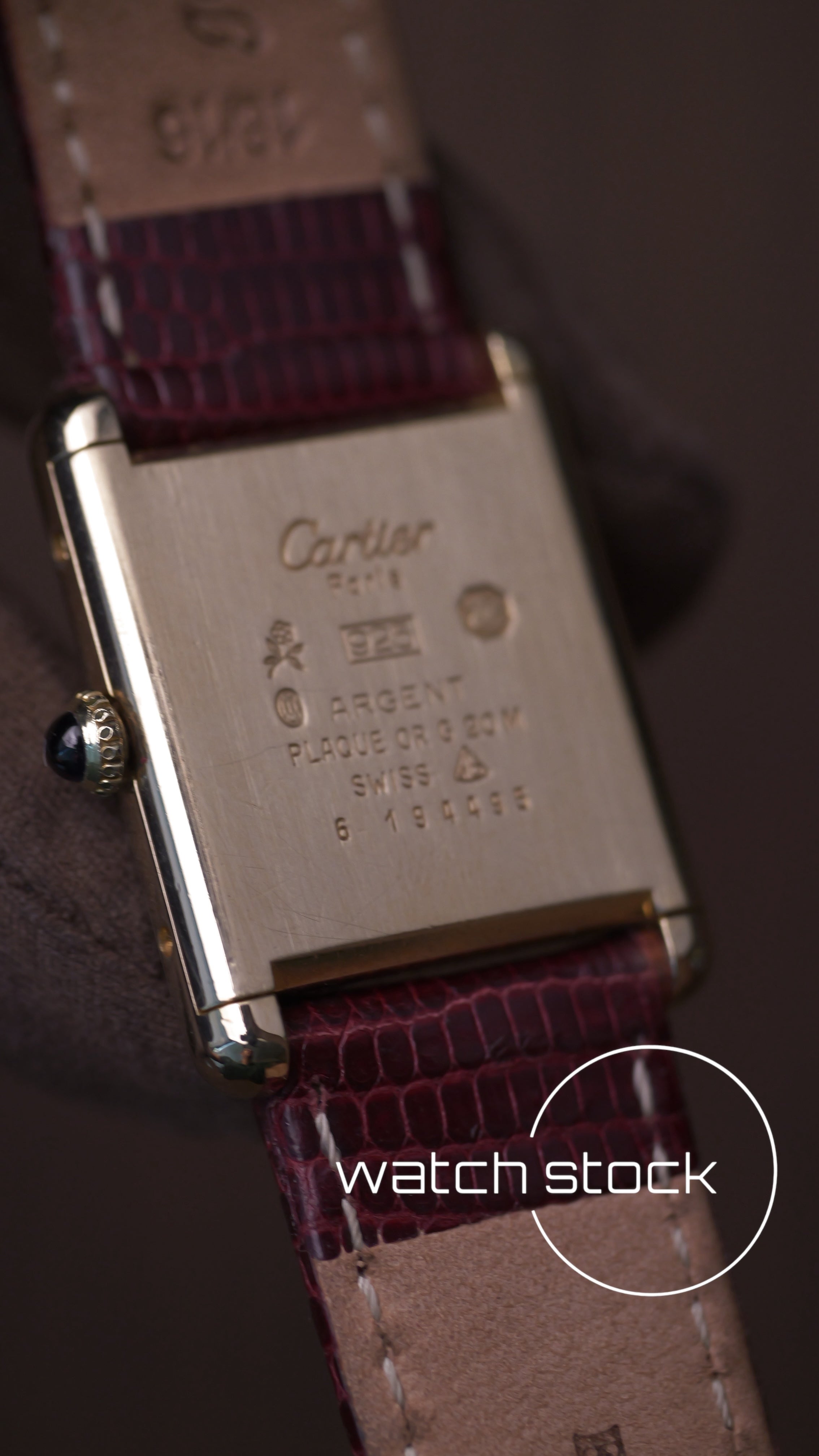 Cartier tank vintage burgundy dial tg.6