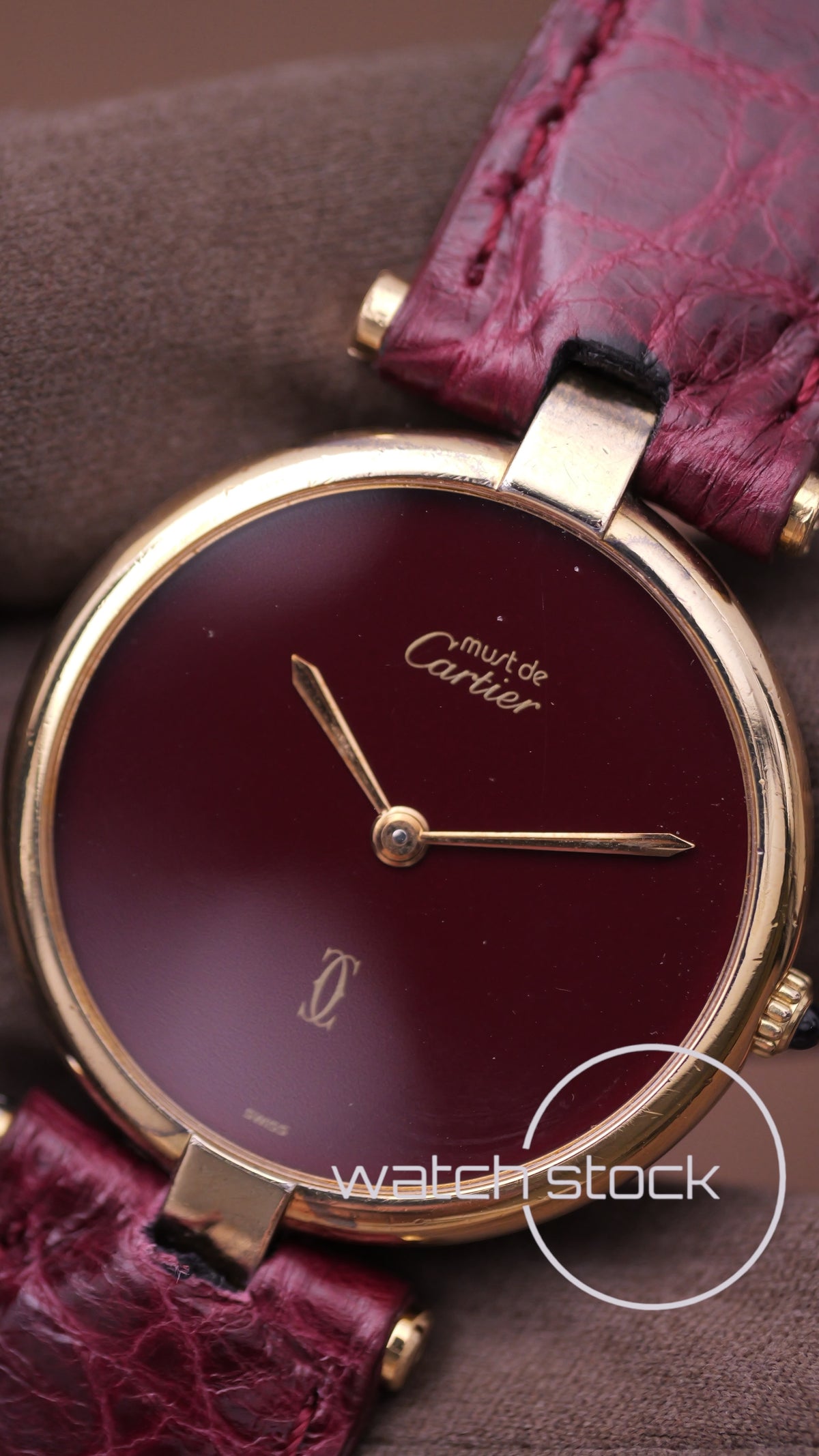 Cartier Vendome ref.590003 30mm Burgundy dial 1980