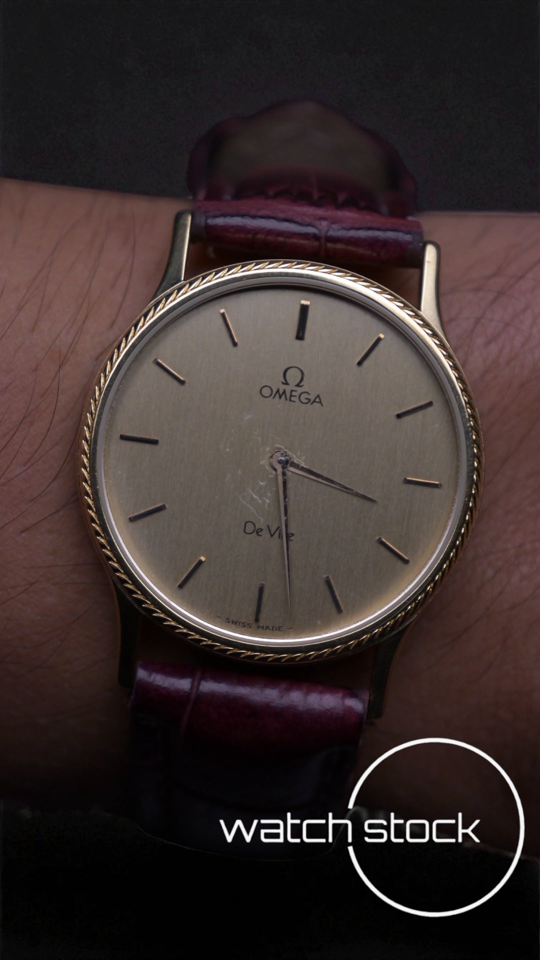 Omega de ville Quartz placcato oro cassa a corda ref: 1365 31mm anno 1980