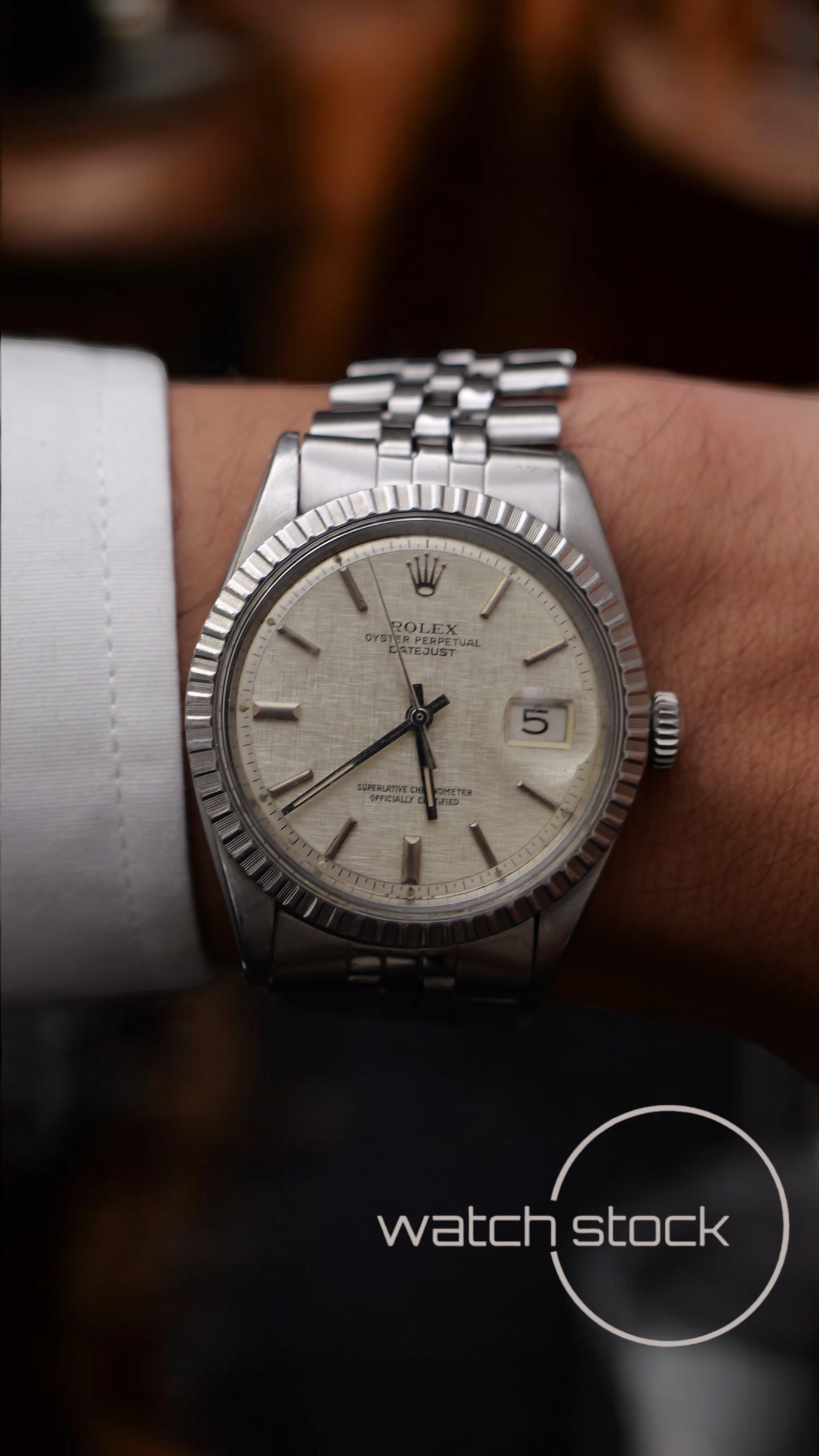 Rolex datejust 36mm 1600 linen dial lino argènté