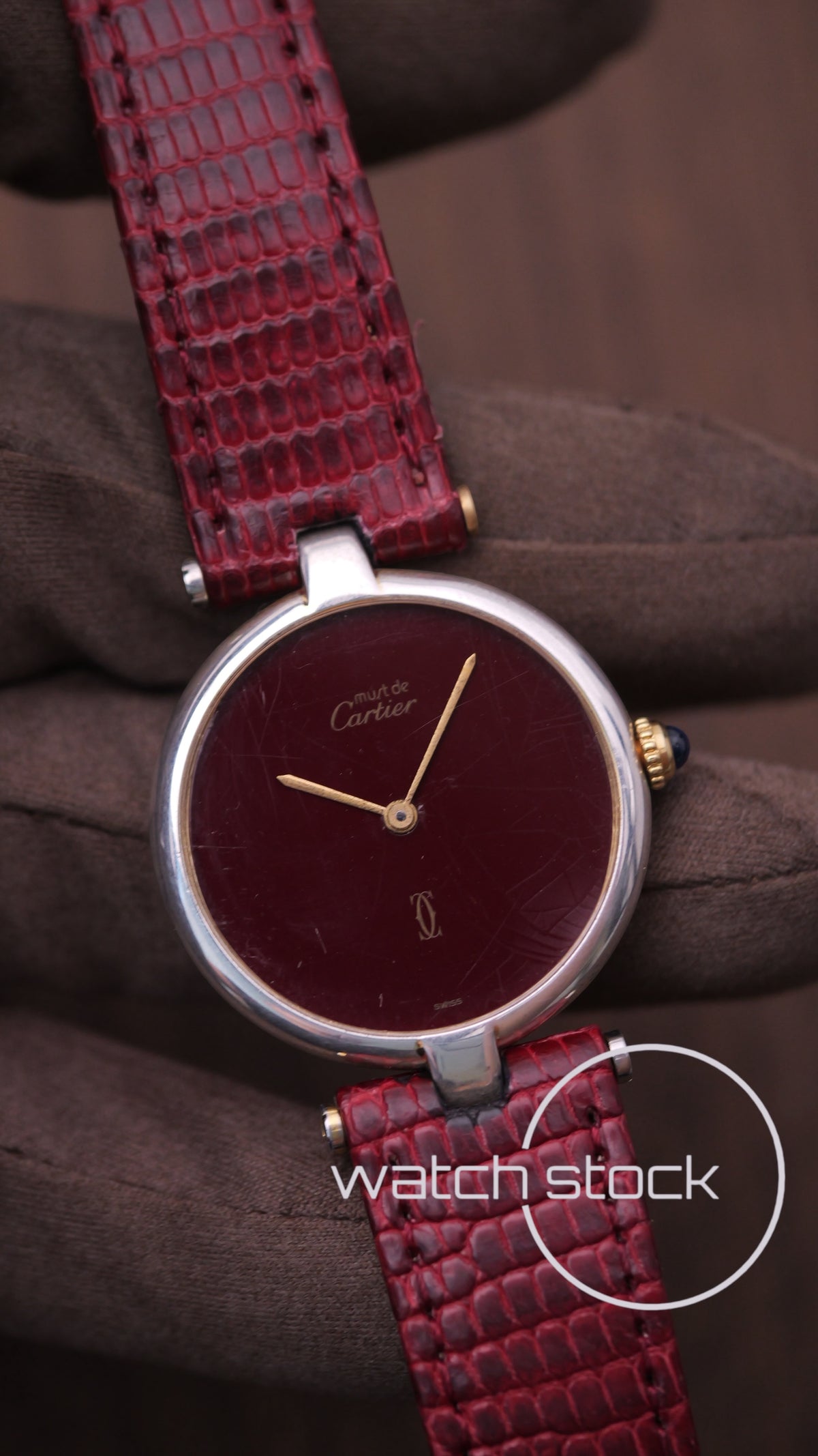 Cartier Vendome ref.590003 30mm Burgundy dial 1980