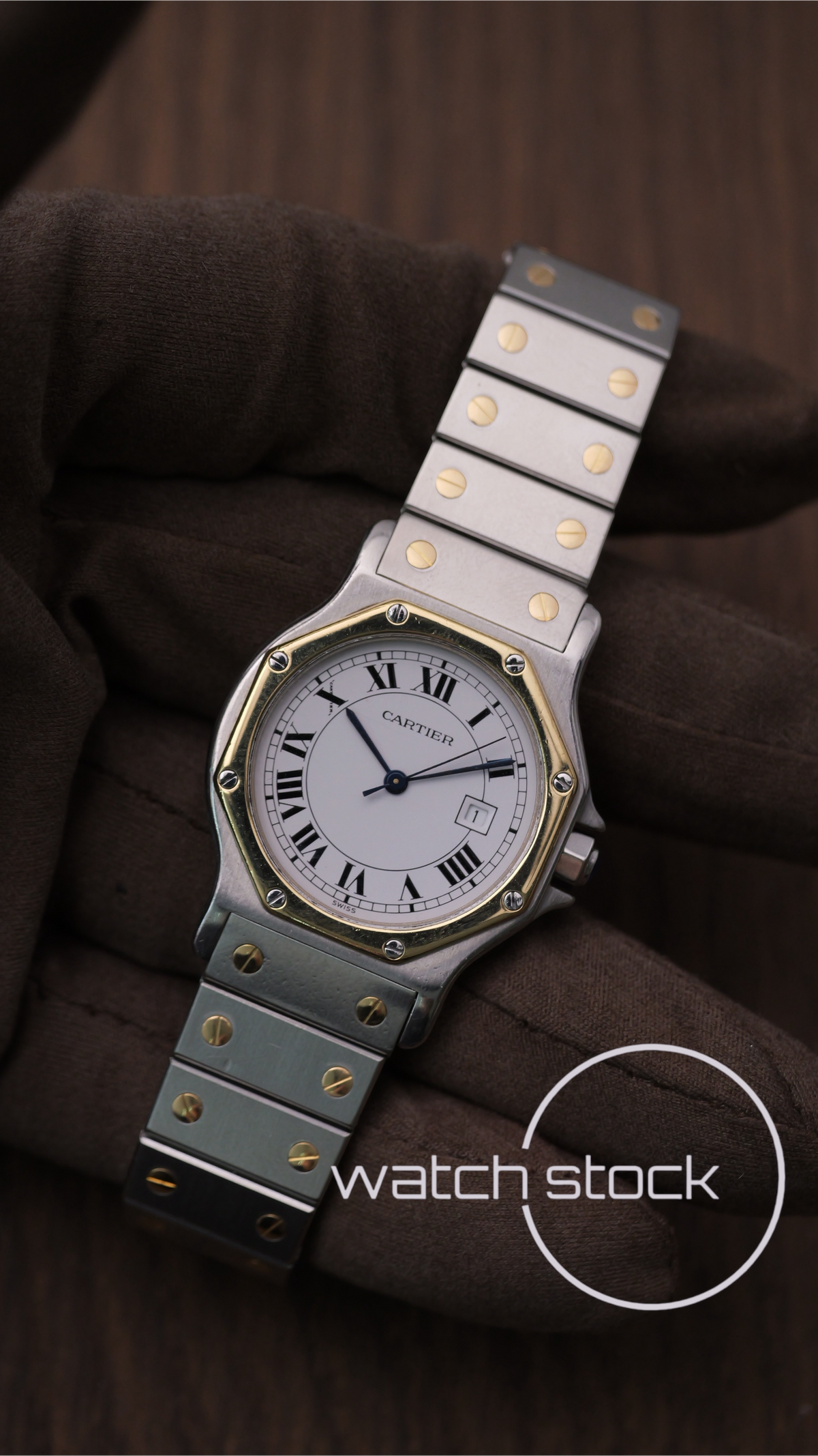 Cartier santos Octagon 30mm acciaio oro Large men ref.2966 Automatic
