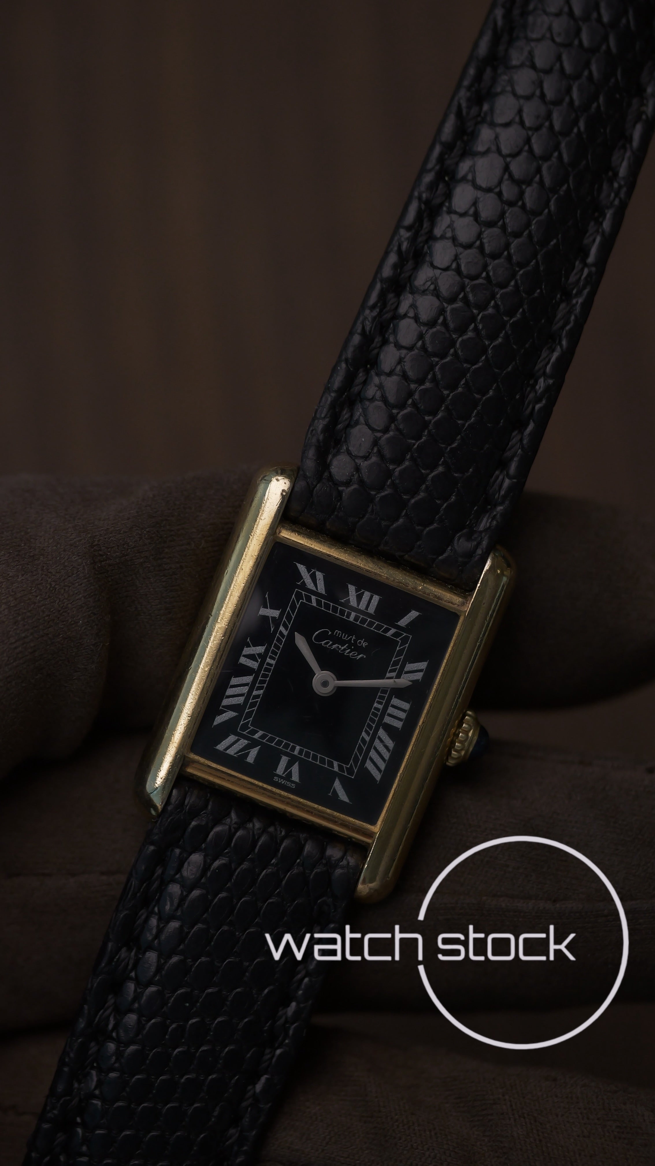 Cartier Tank TG3 Black Dial 1980