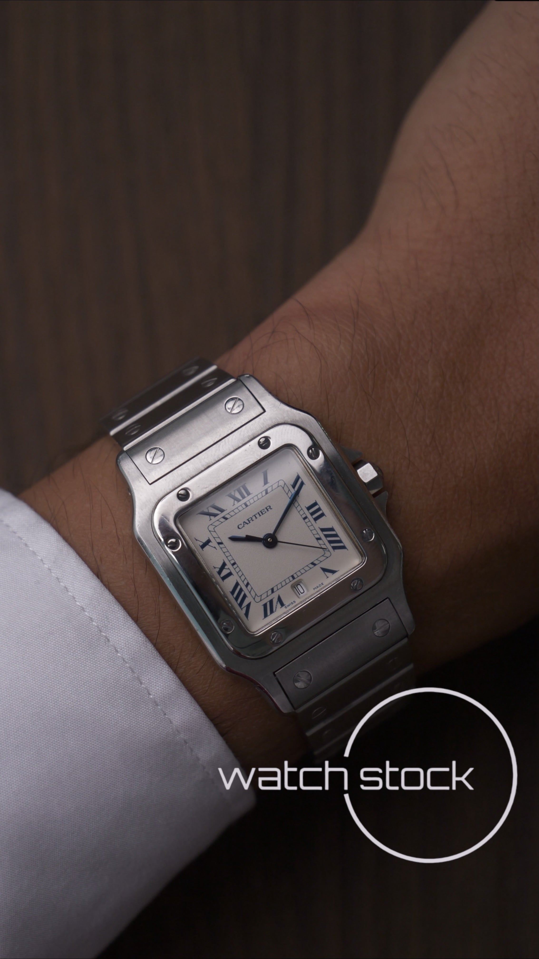 Cartier santos galbee men quartz 29x41mm ref.1564 blue numeral