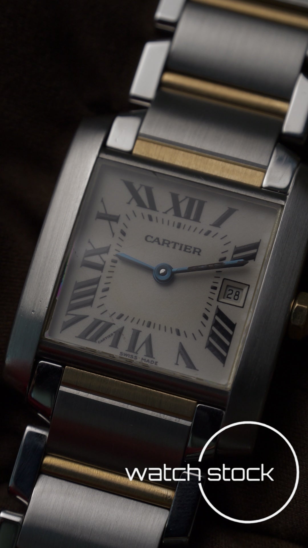 Cartier tank francaise two-tone ref.2465 29x30mm quarz