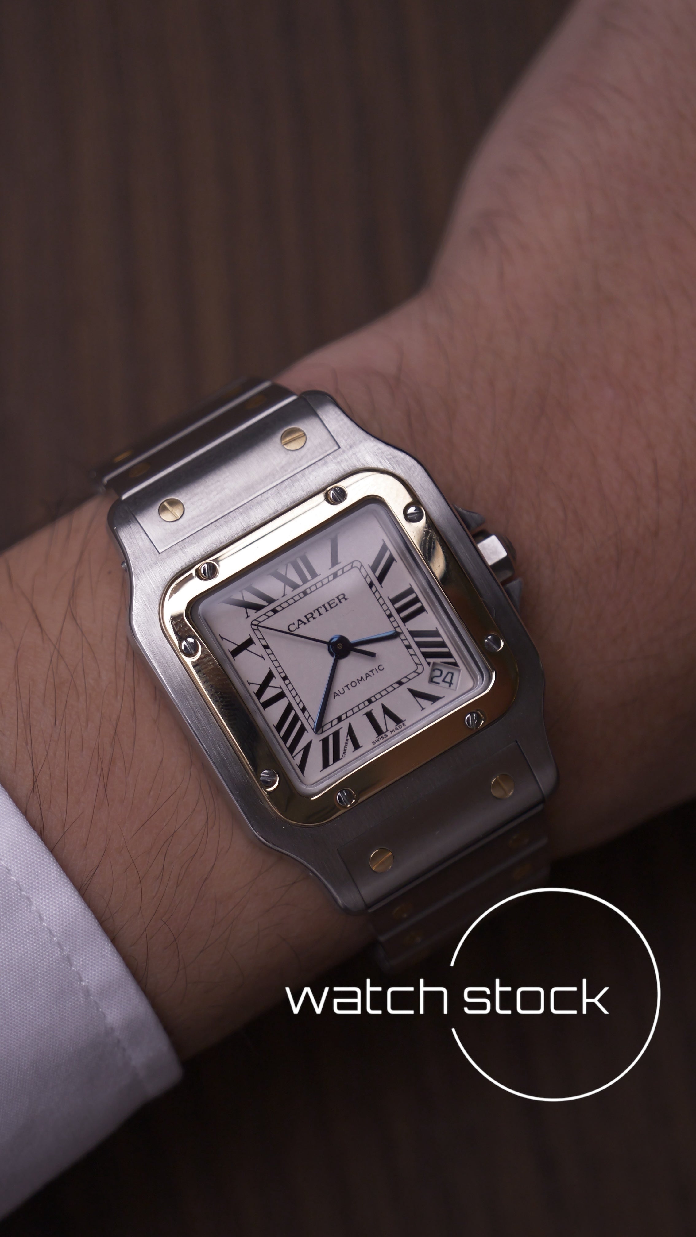 Cartier santos galbee XL gold steal ref.2823 Full set Automatic 32x45mm