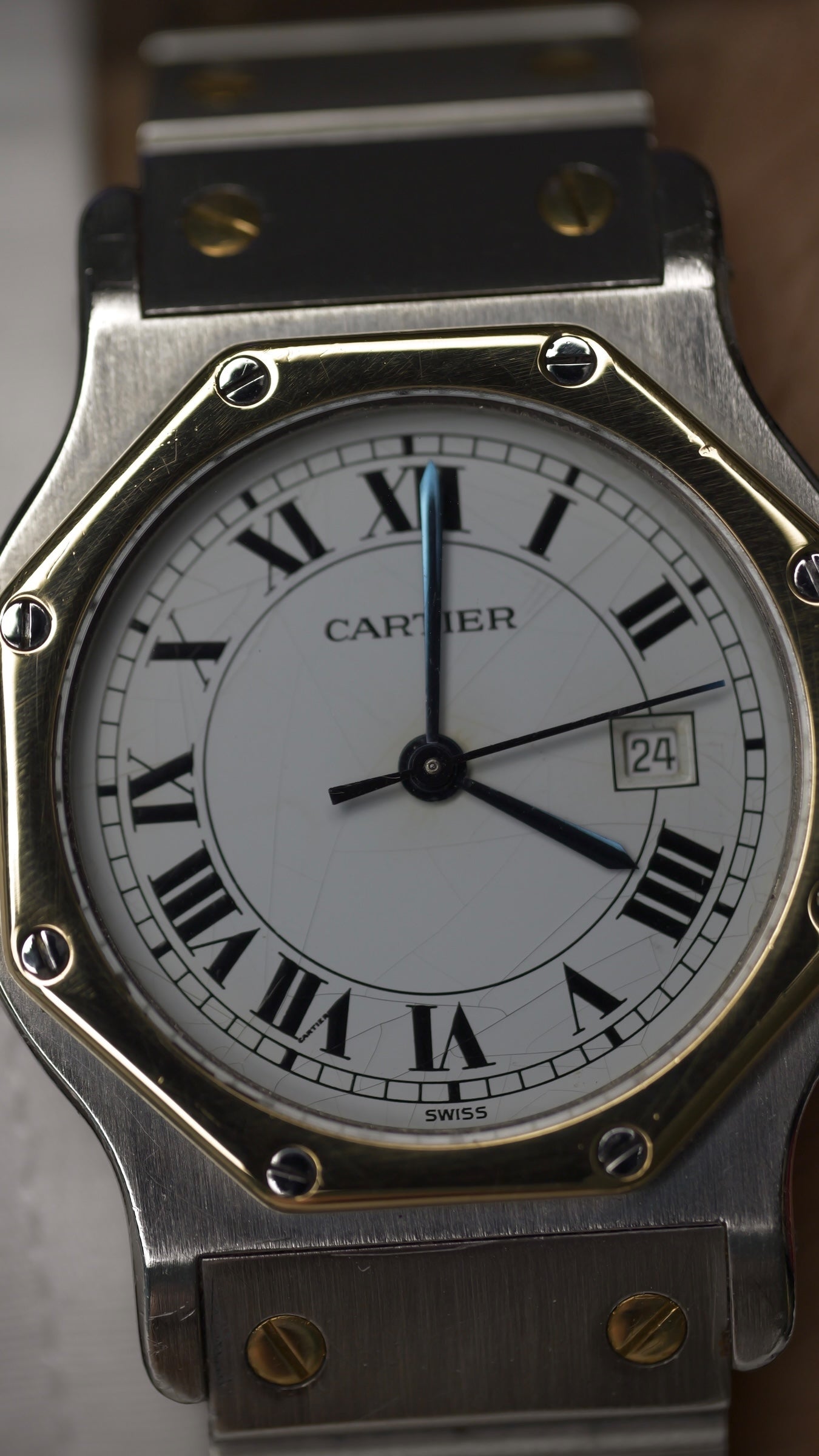 Cartier santos Octagon 30mm Large men ref.2966 Automatic