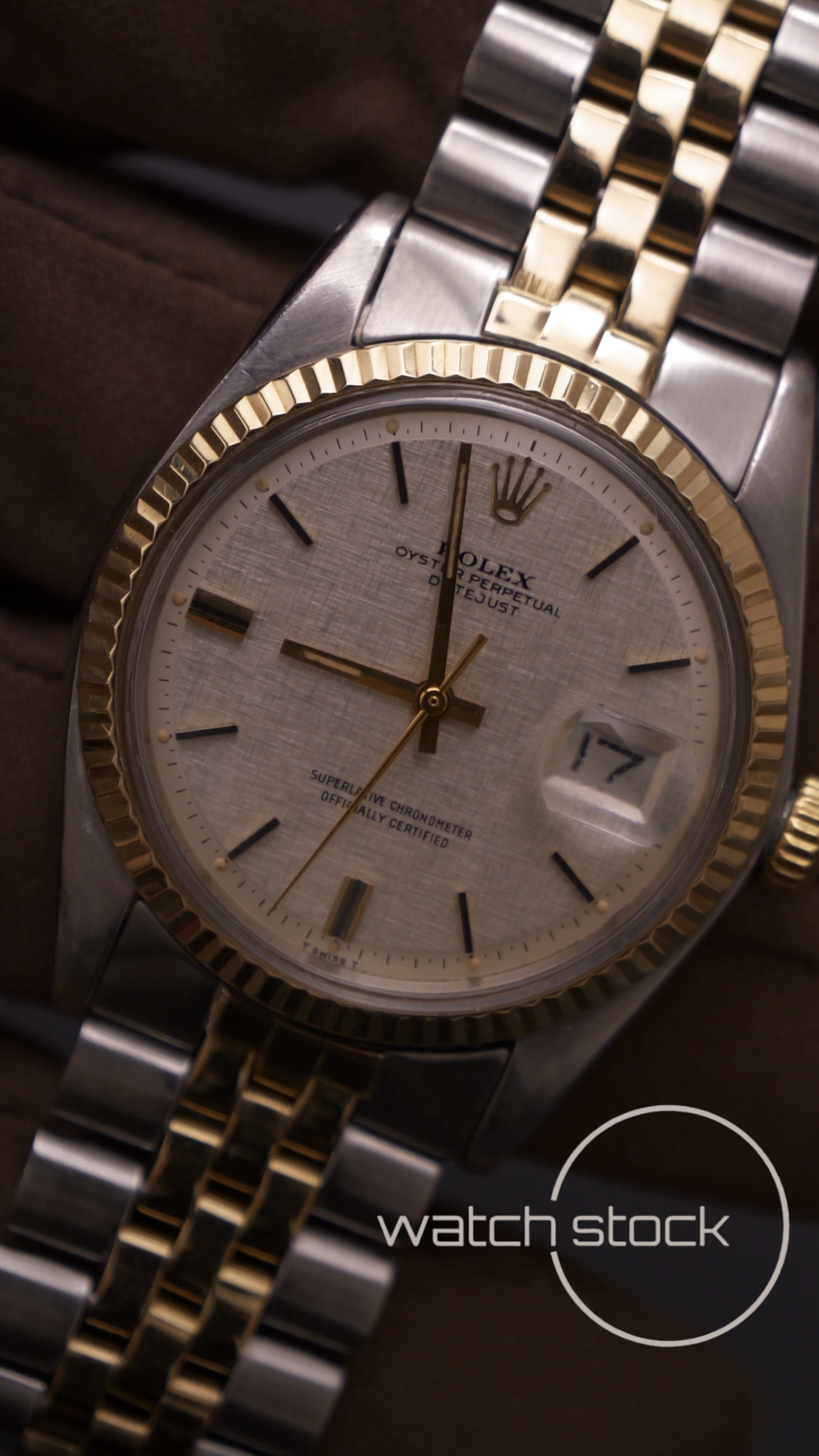 Rolex datejust linen dial 36mm ref. 1601 steel / gold bitonale