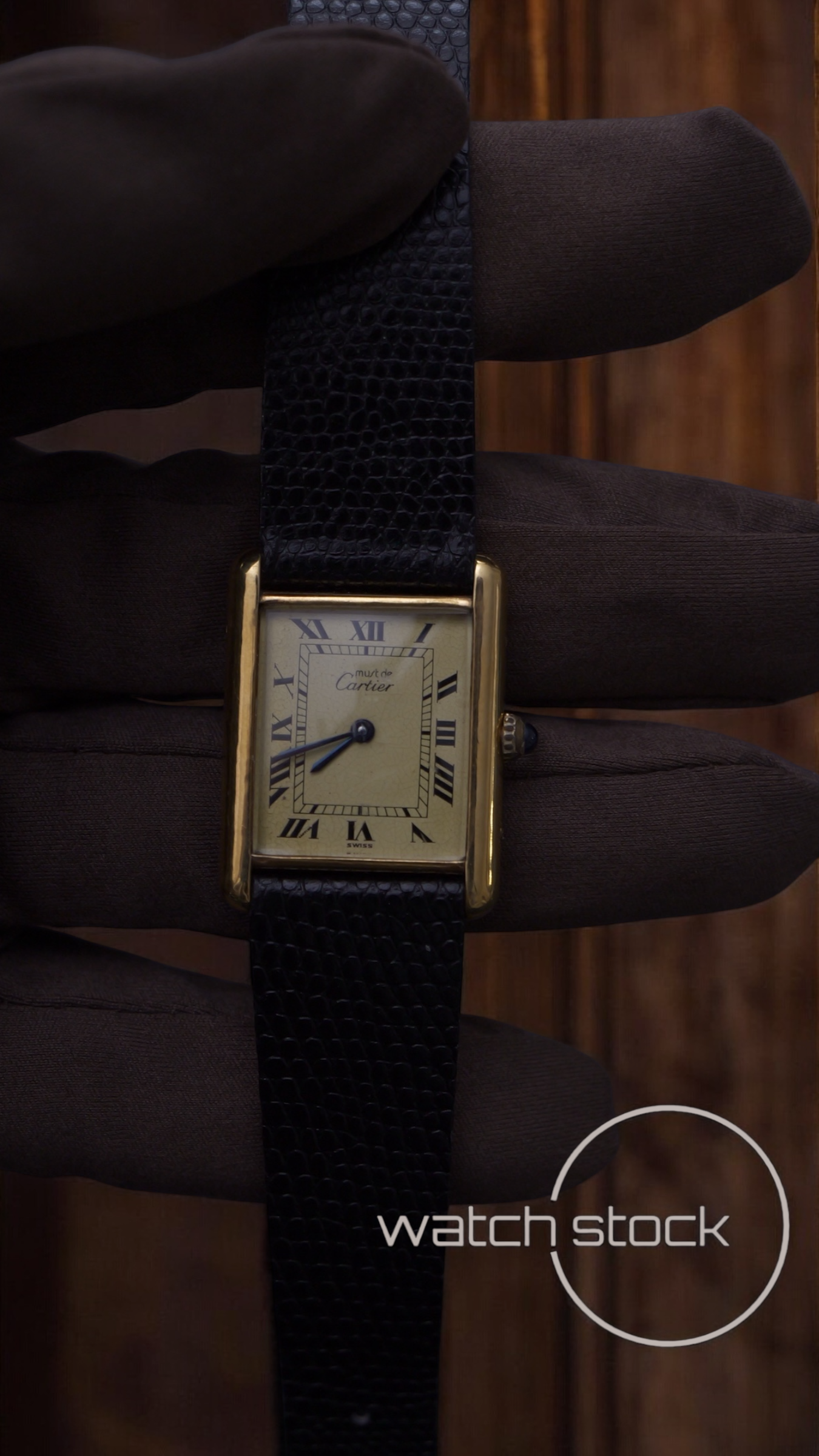 Cartier tank vermeil argent plaque caramel dial quarz tg.6 grande APPENA REVISIONATO