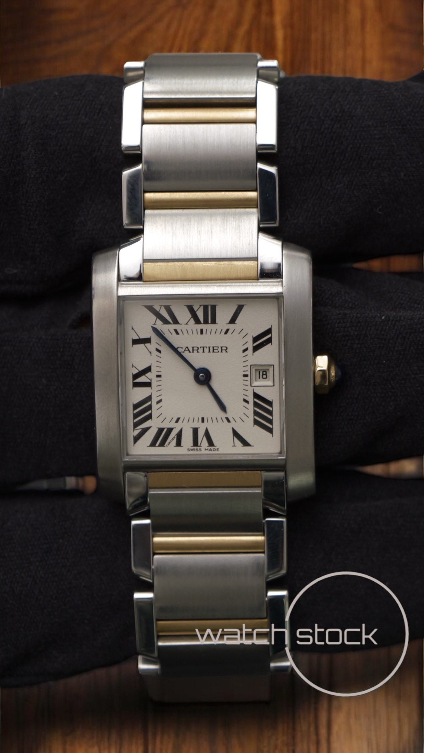 Cartier tank francaise acc. Or. ref.2465 29x30mm quarz