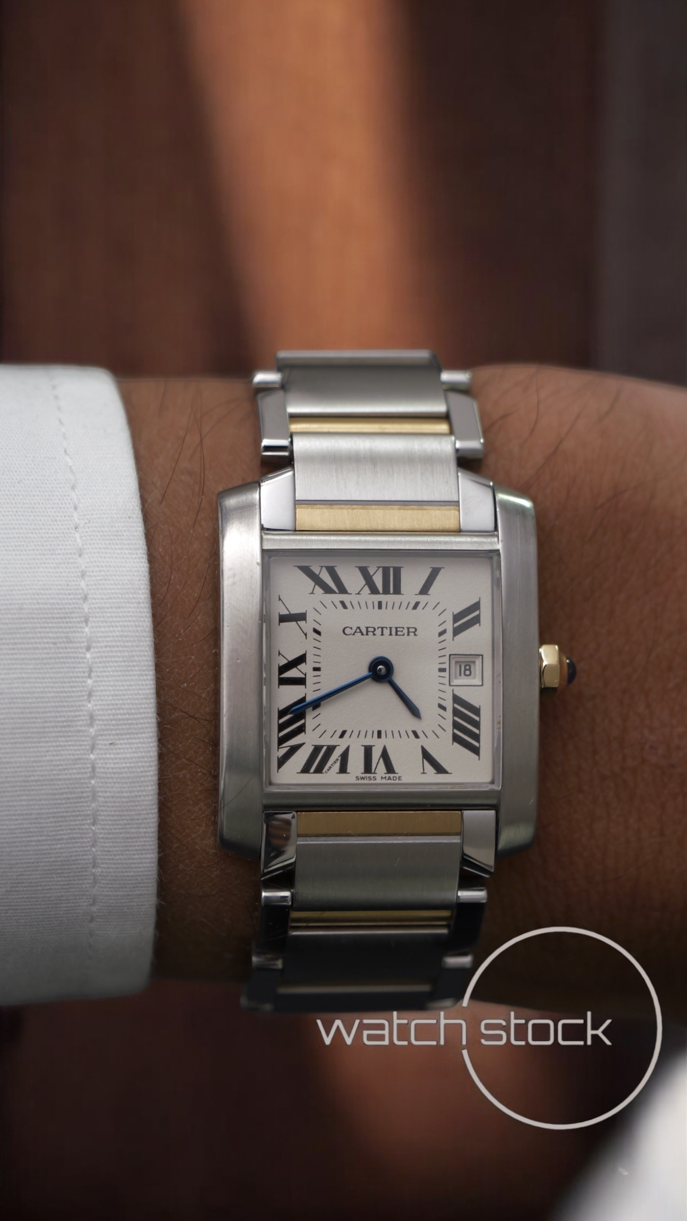 Cartier tank francaise acc. Or. ref.2465 29x30mm quarz