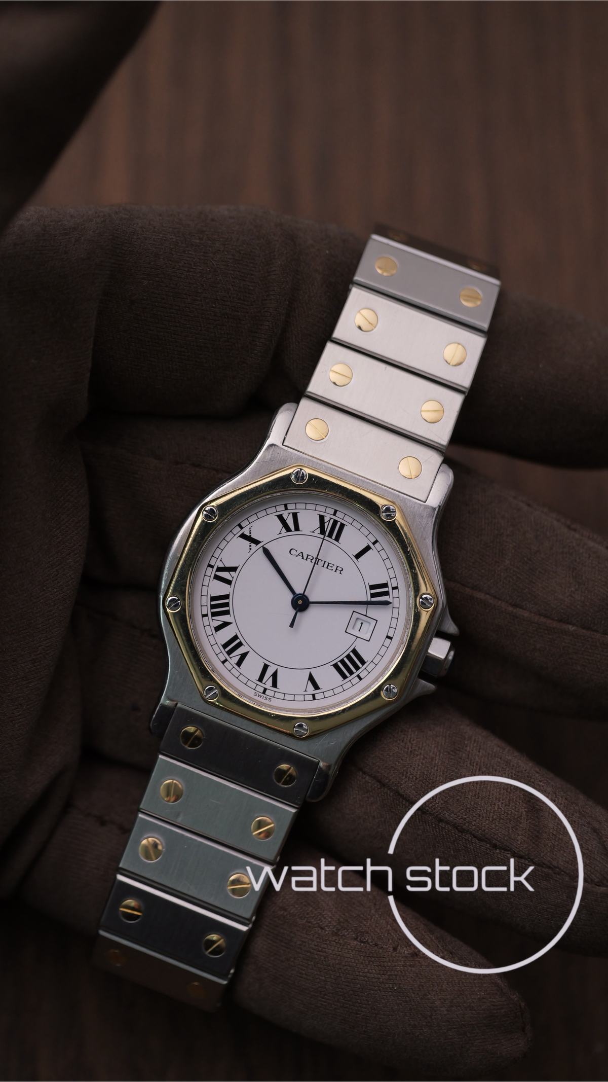 Cartier santos Octagon 30mm acciaio oro Large men ref.2966 Automatic