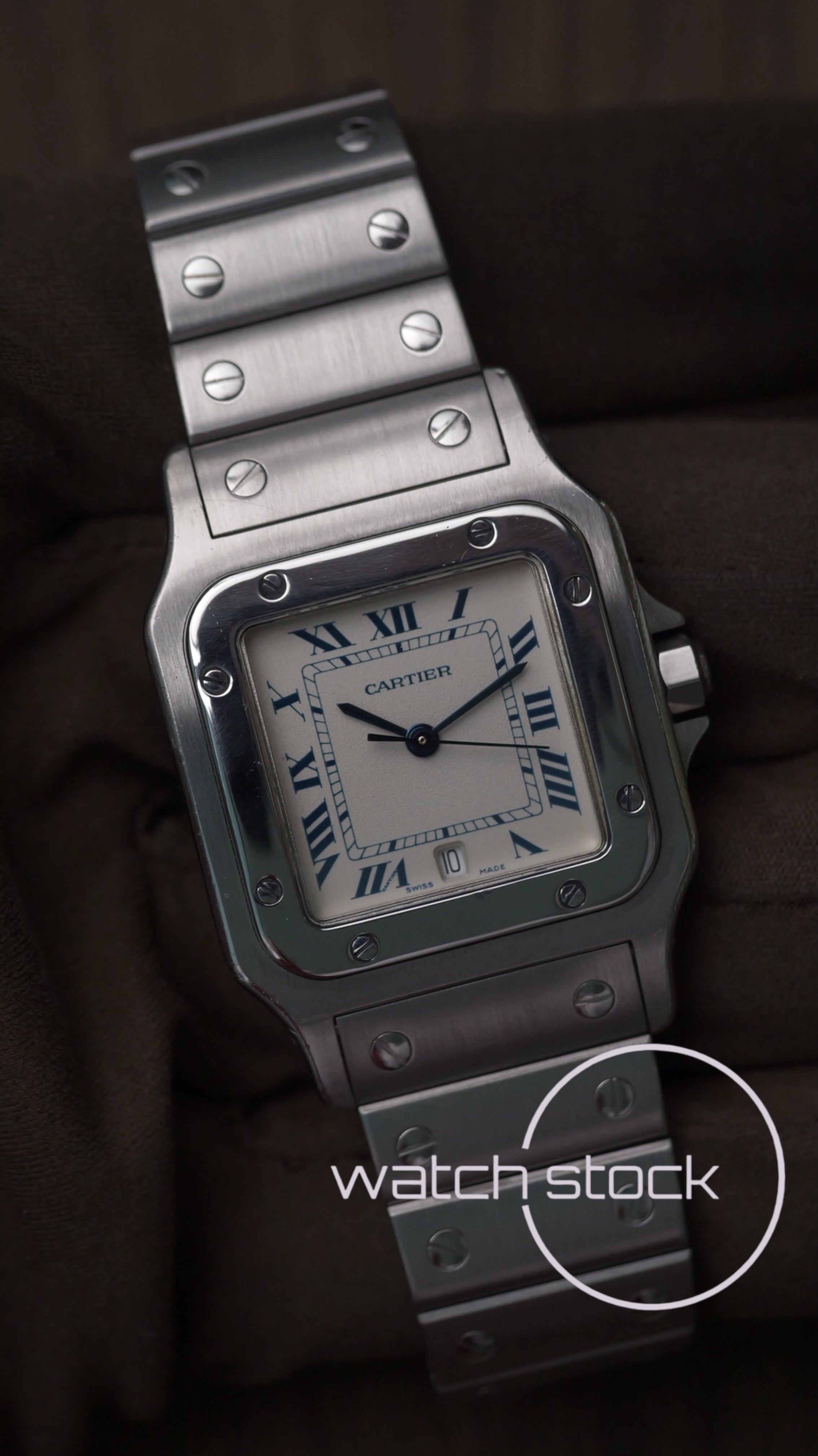 Cartier santos galbee men quartz 29x41mm ref.1564 blue numeral