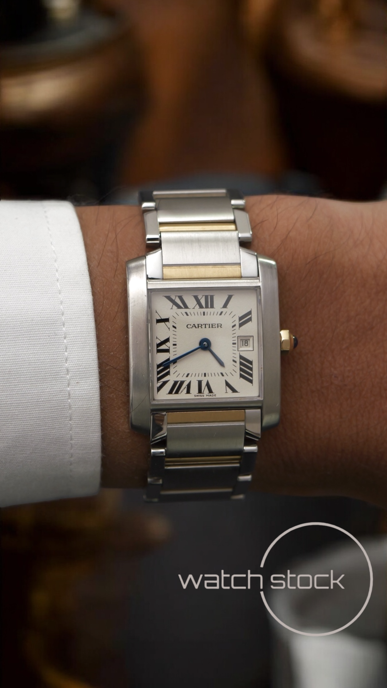 Cartier tank francaise acc. Or. ref.2465 29x30mm quarz