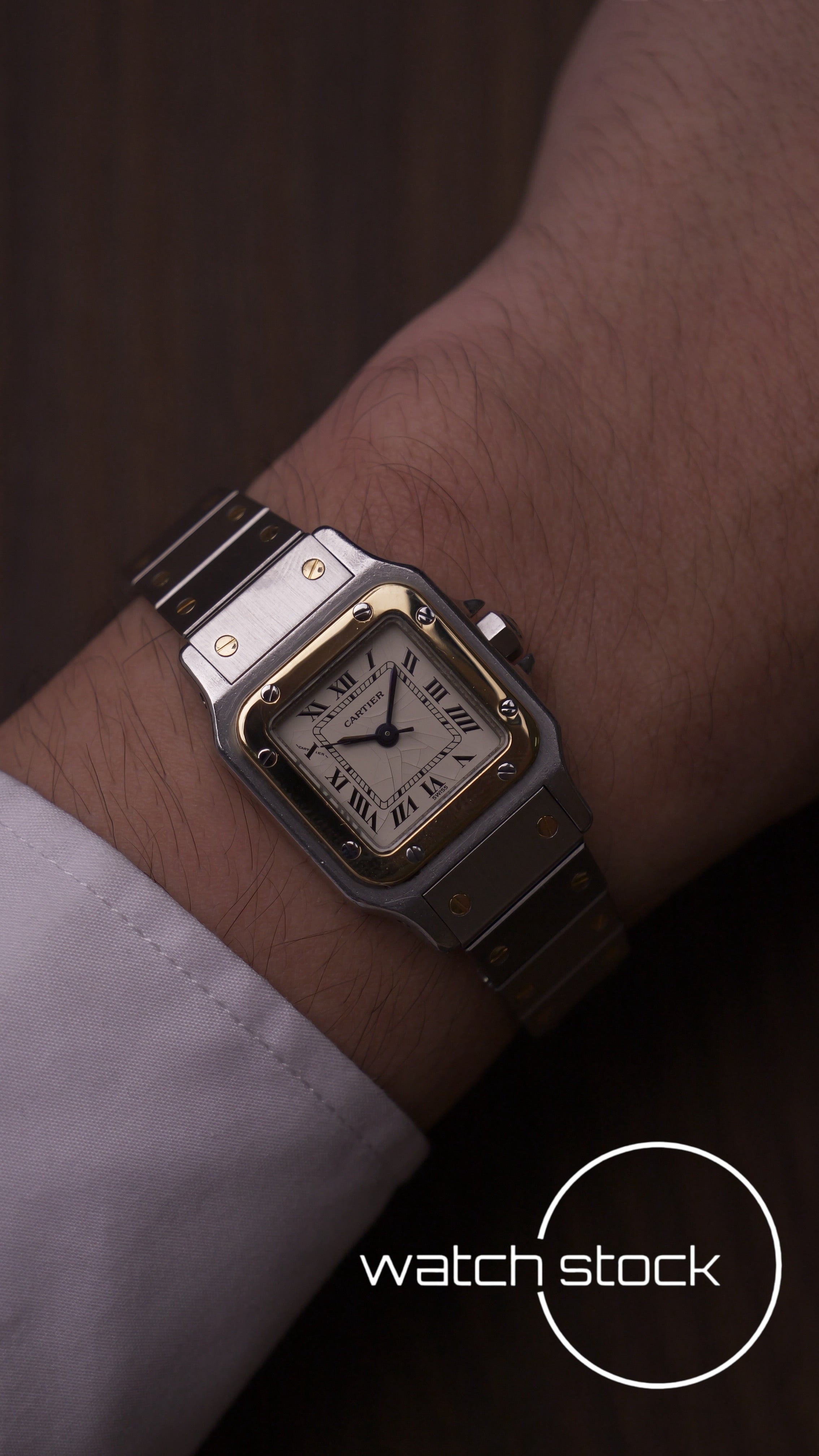 Cartier santos carré lady automatic con scatola spider dial ref.1170902 24x35mm