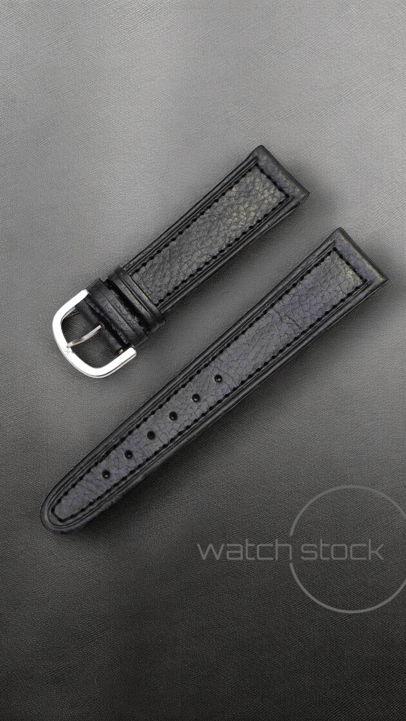 Cinturino Longines in pelle nera con fibbia loggata ansa 21mm