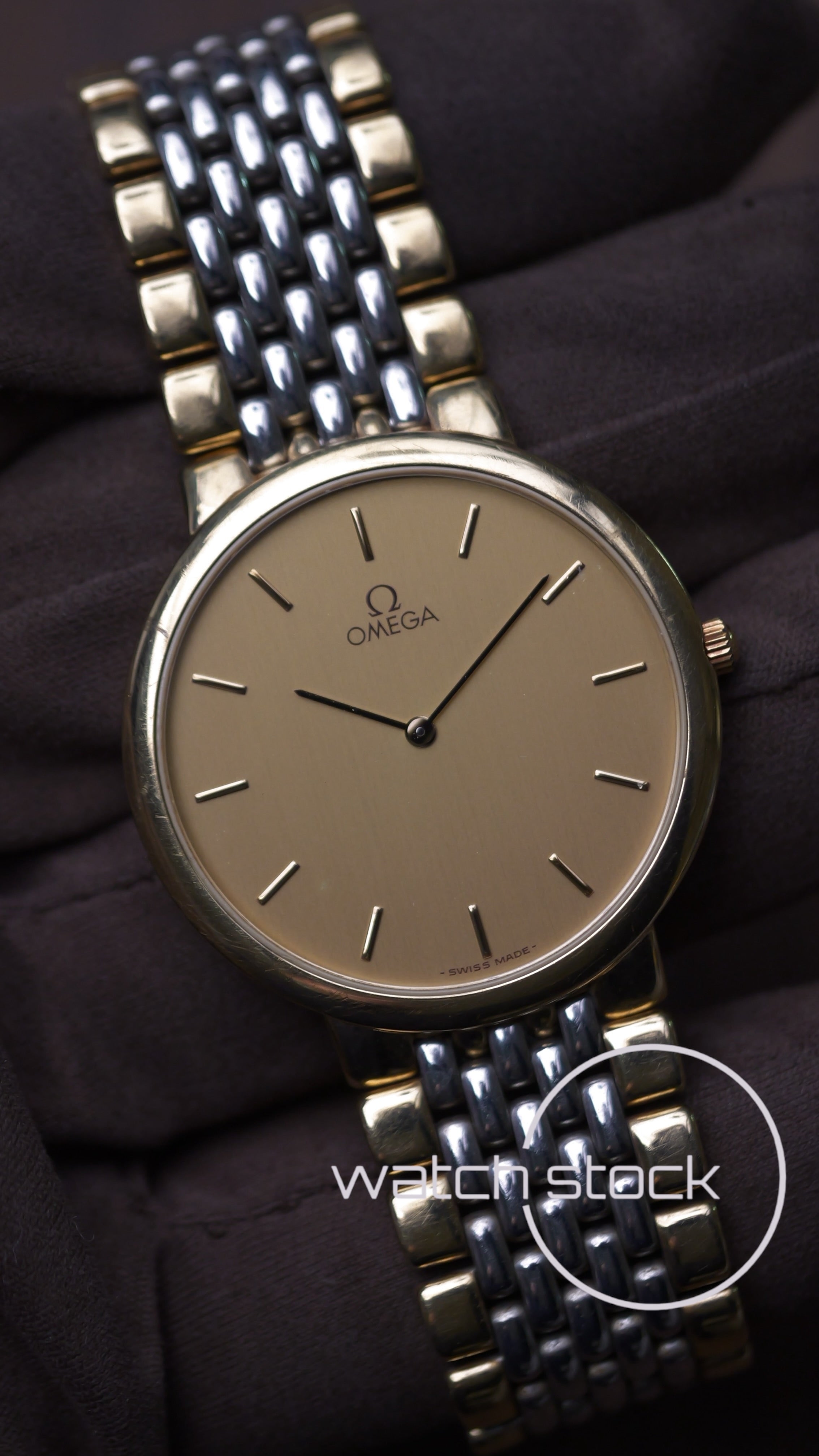 Omega De ville 1986 vintage bracciale integrato con sticker Quartz