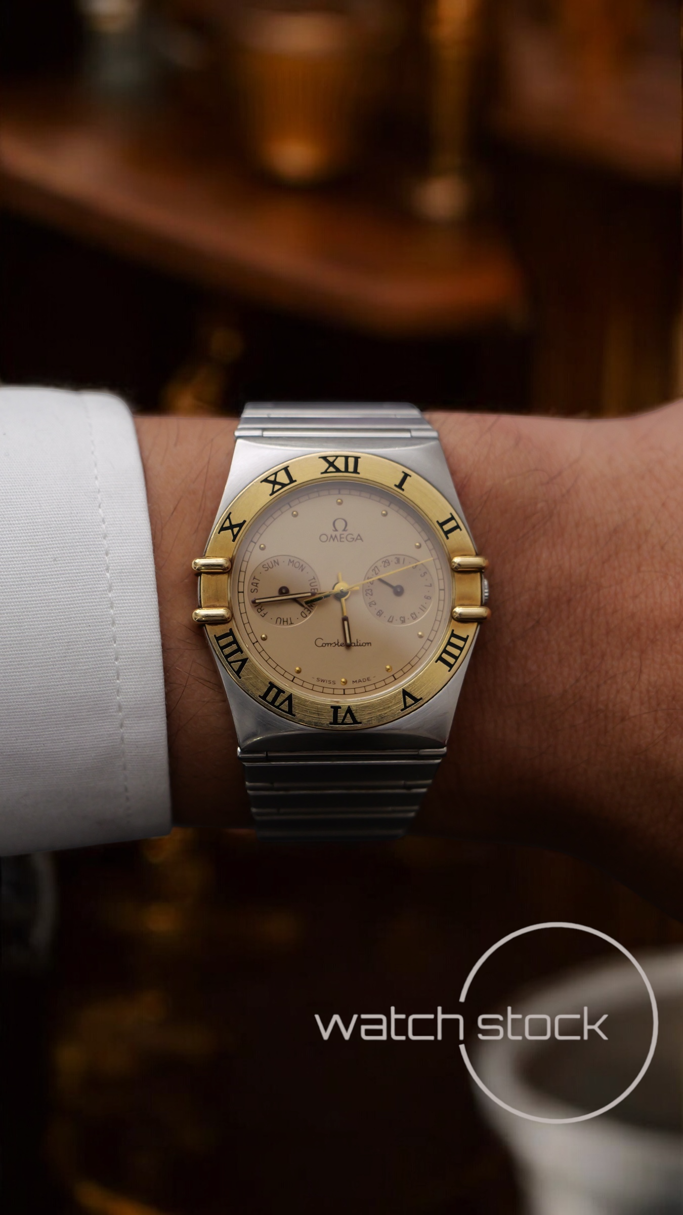 Omega constellation daydate quarz (34mm) yellow dial vintage