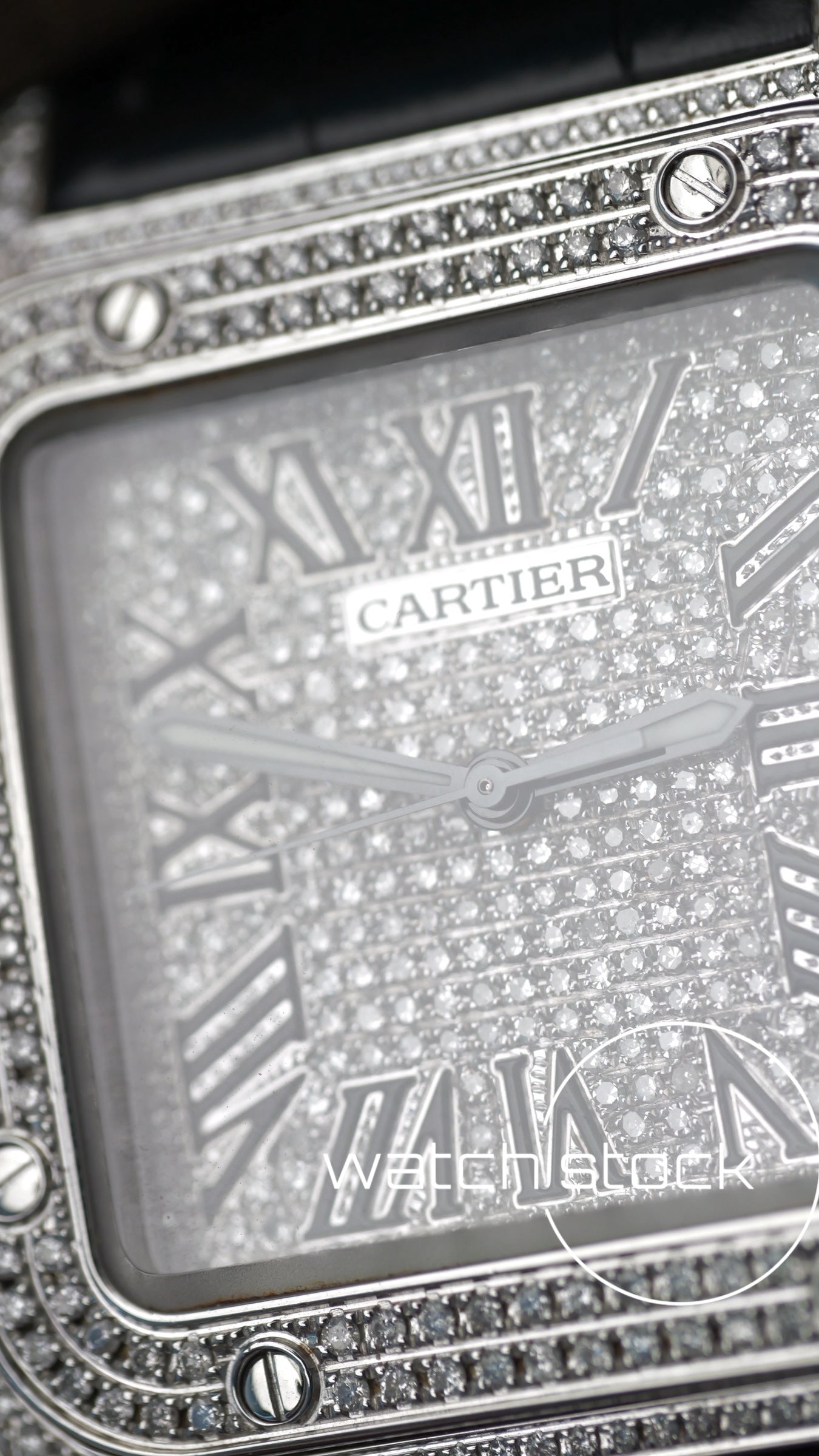 Cartier santos 100 XL ref.2656 Automatic custom diamond