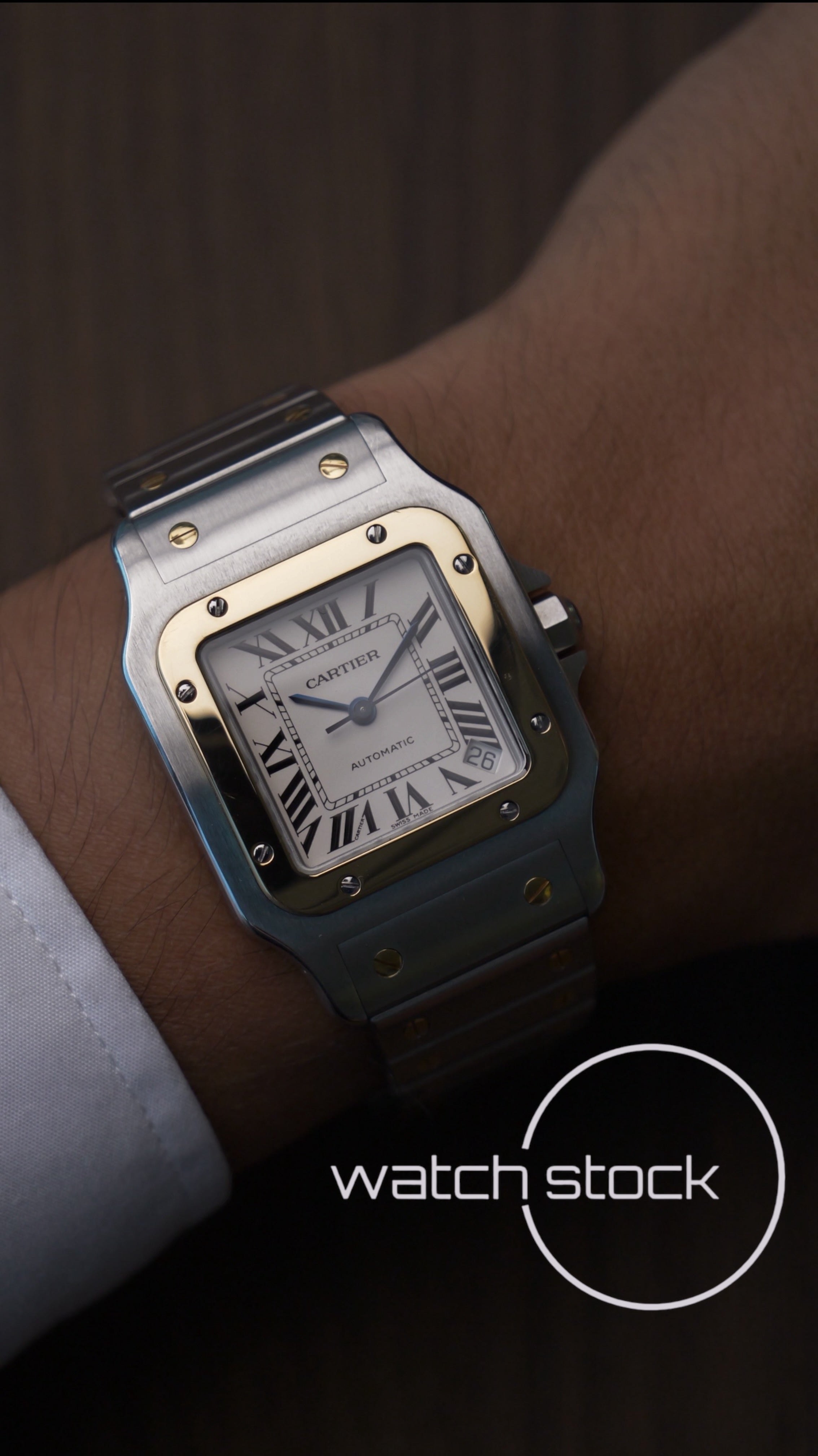 Cartier santos galbee XL Gold Steel ref.2823 Automatic 32x45mm