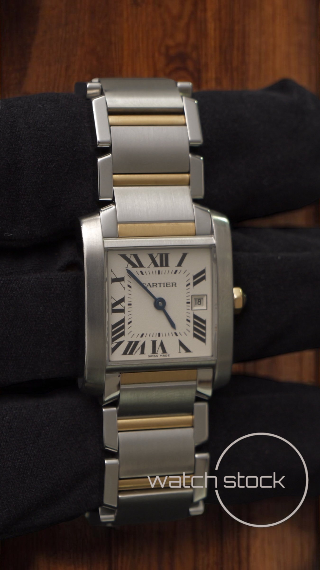 Cartier tank francaise acc. Or. ref.2465 29x30mm quarz