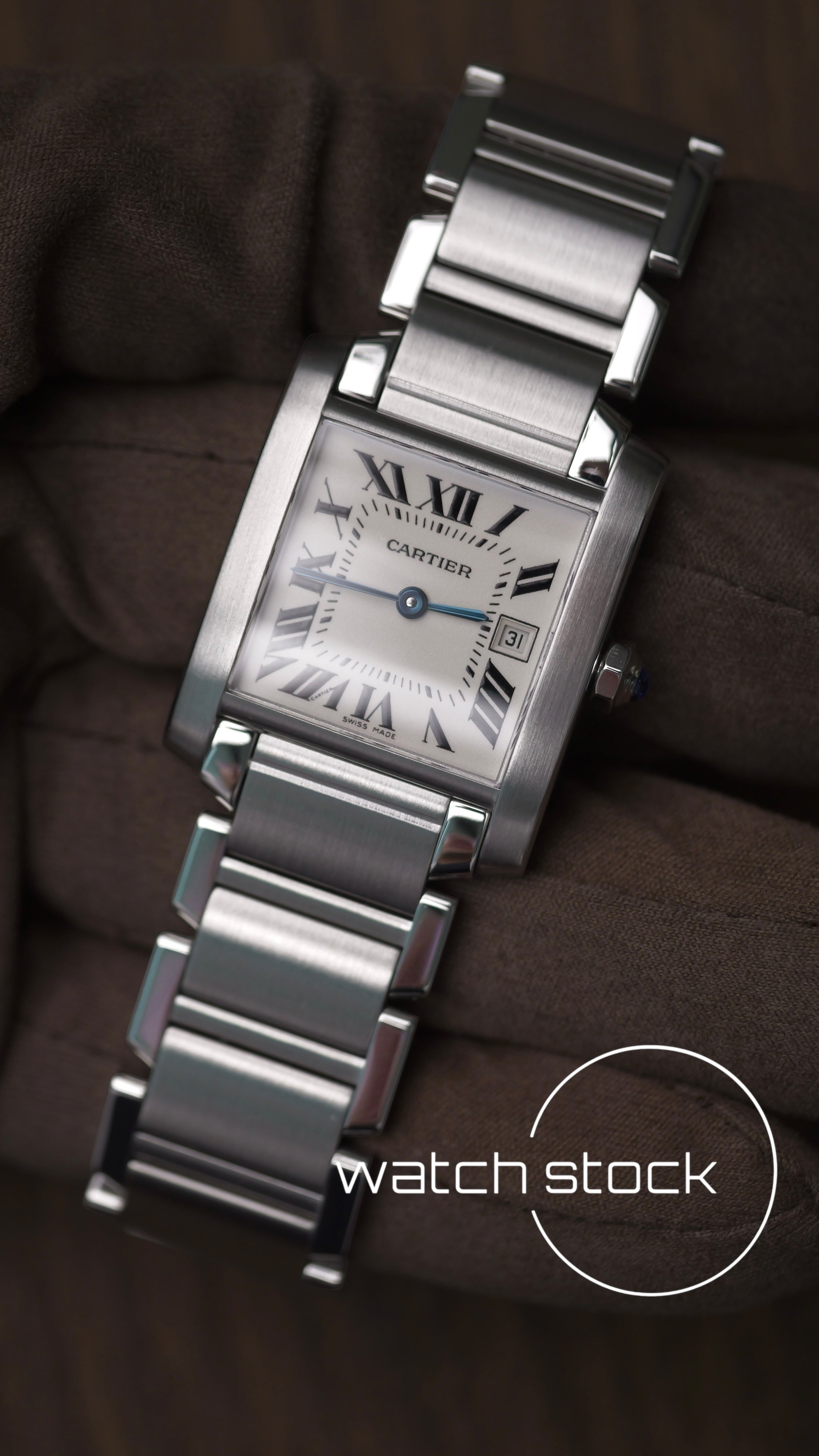 Cartier tank francaise medium ref.2465 29x30mm FULL SET quartz