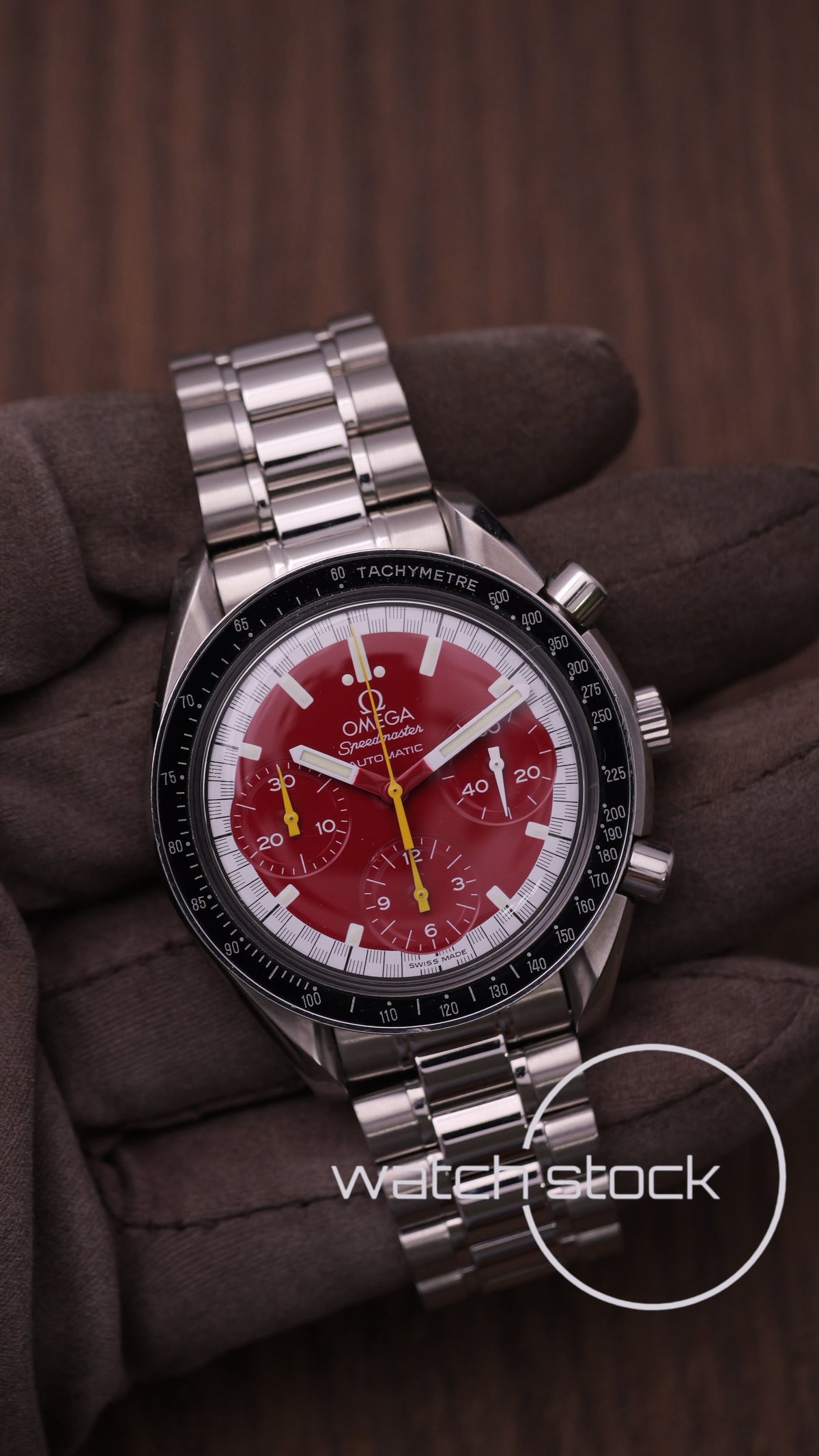 Omega speedmaster Schumacher reduced red dial ref. 175.0032 39mm automatic 1995