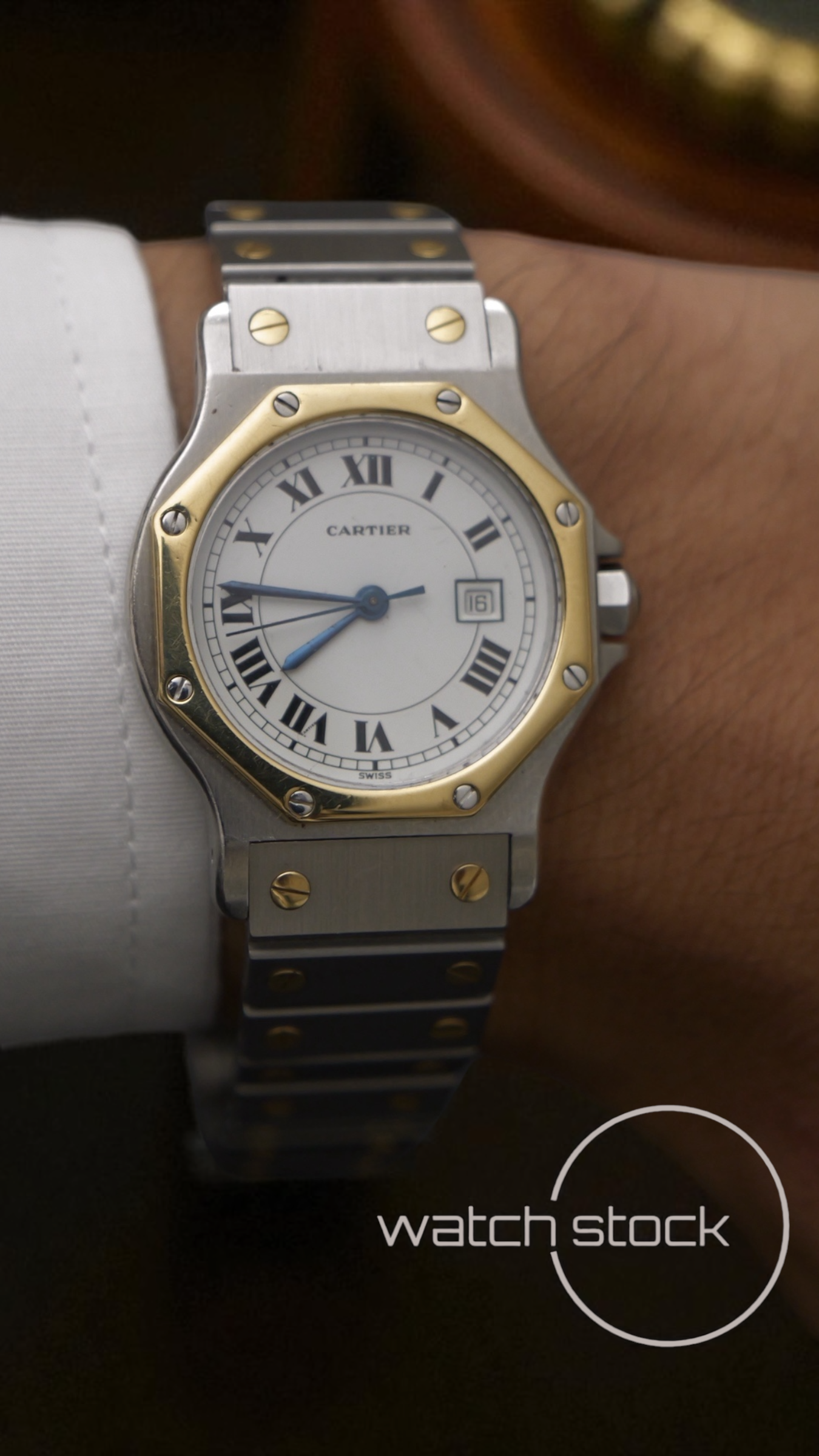 Cartier santos Octagon FULL SET 30mm (Large) men santos de cartier 2966 Automatic