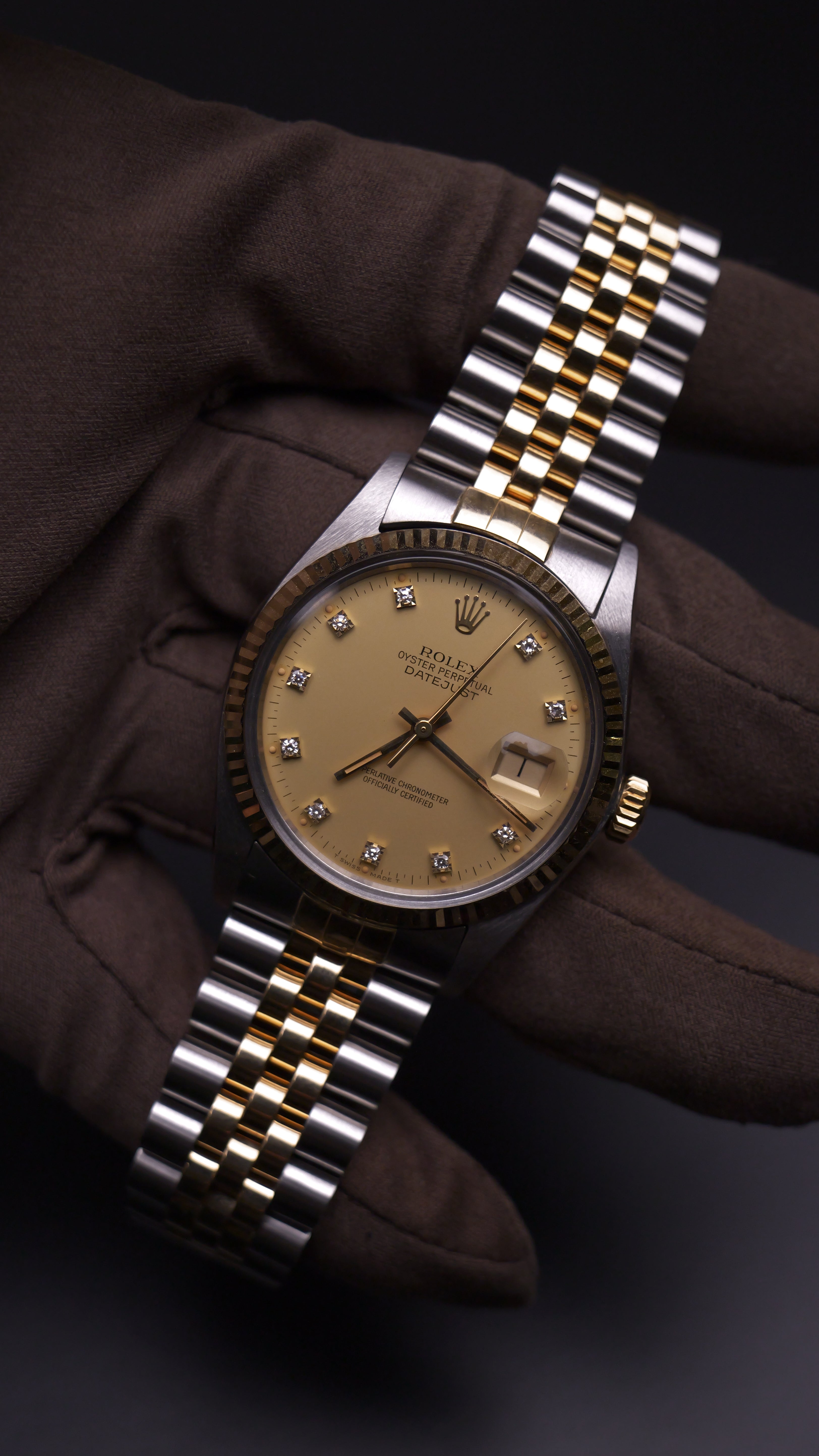 Rolex Datejust acciaio oro e diamanti 36mm ref.16013 full set