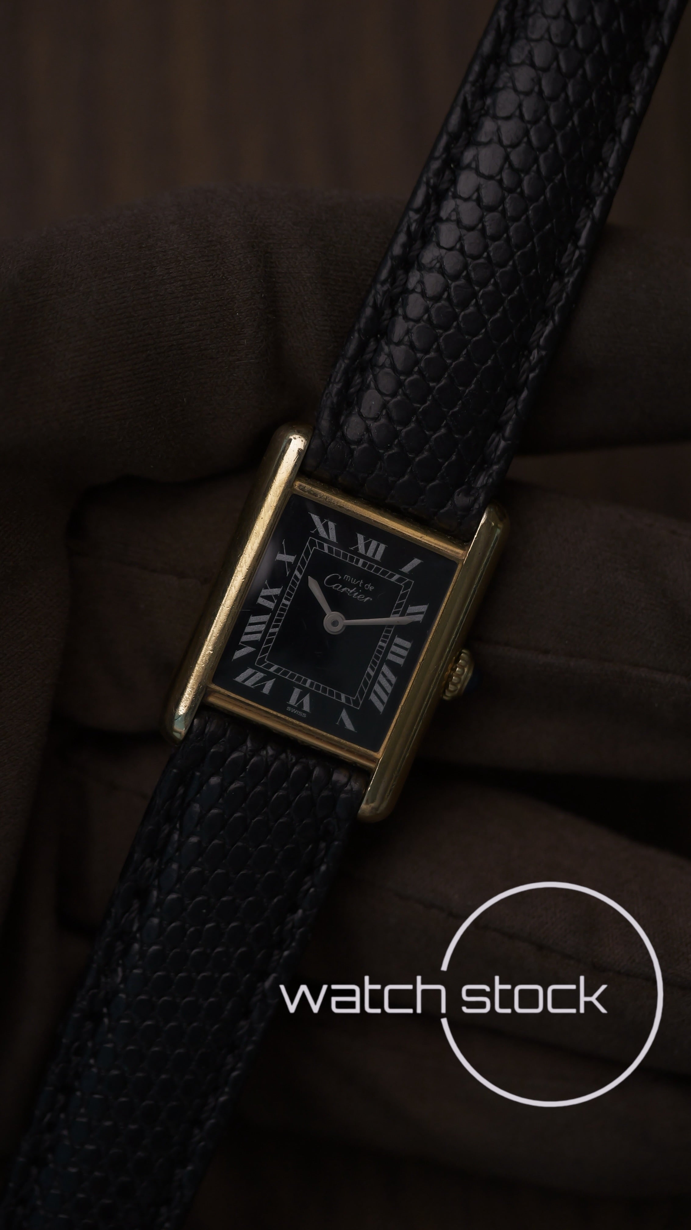 Cartier Tank TG3 Black Dial 1980