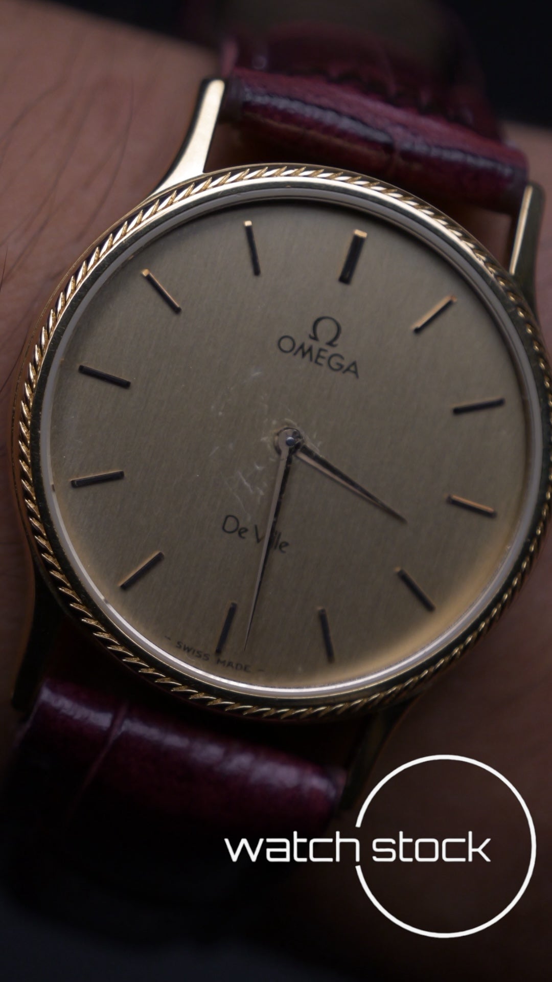 Omega de ville Quartz placcato oro cassa a corda ref: 1365 31mm anno 1980