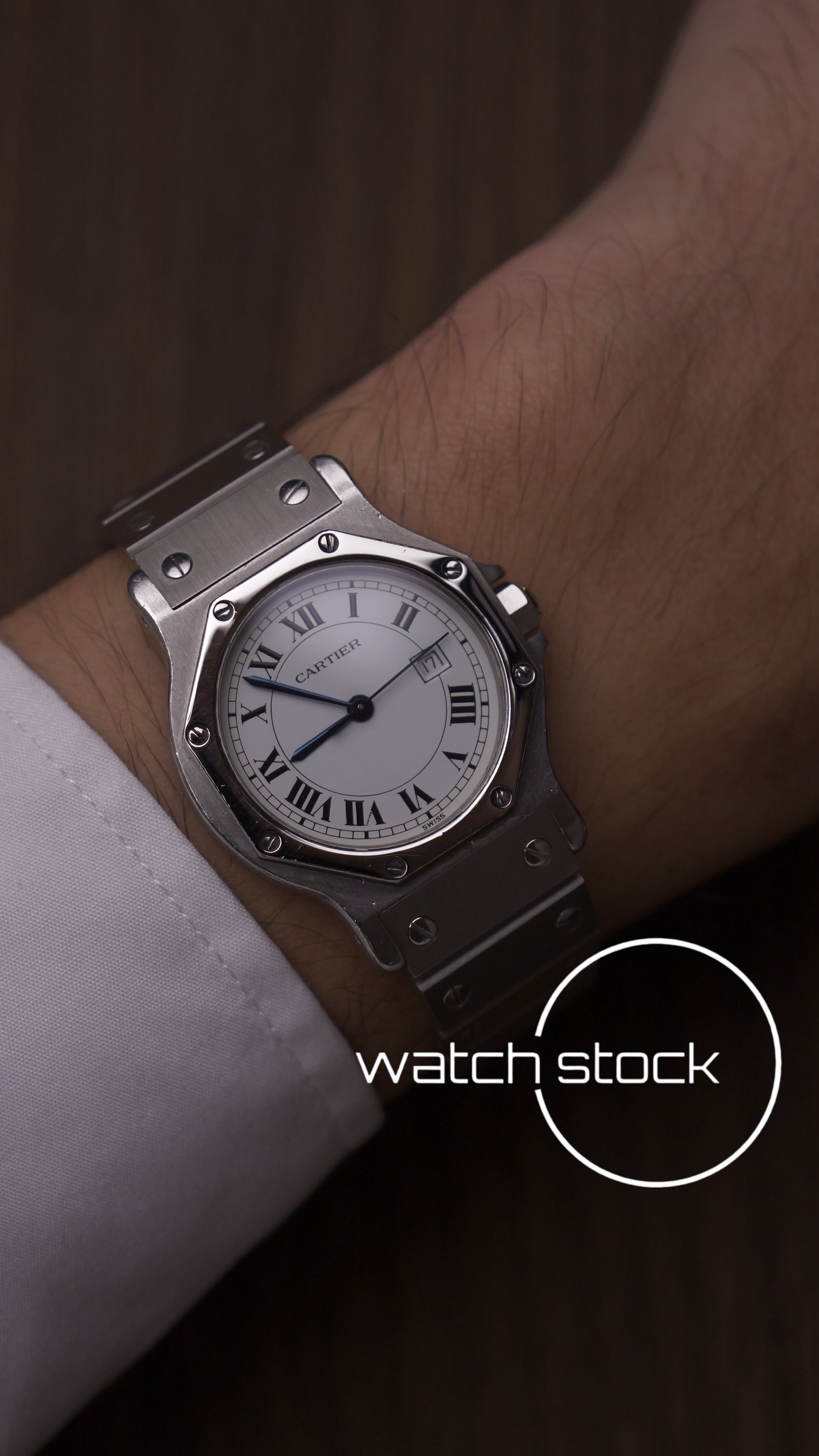 Cartier santos Octagon 30mm Large men ref.2966 Automatic