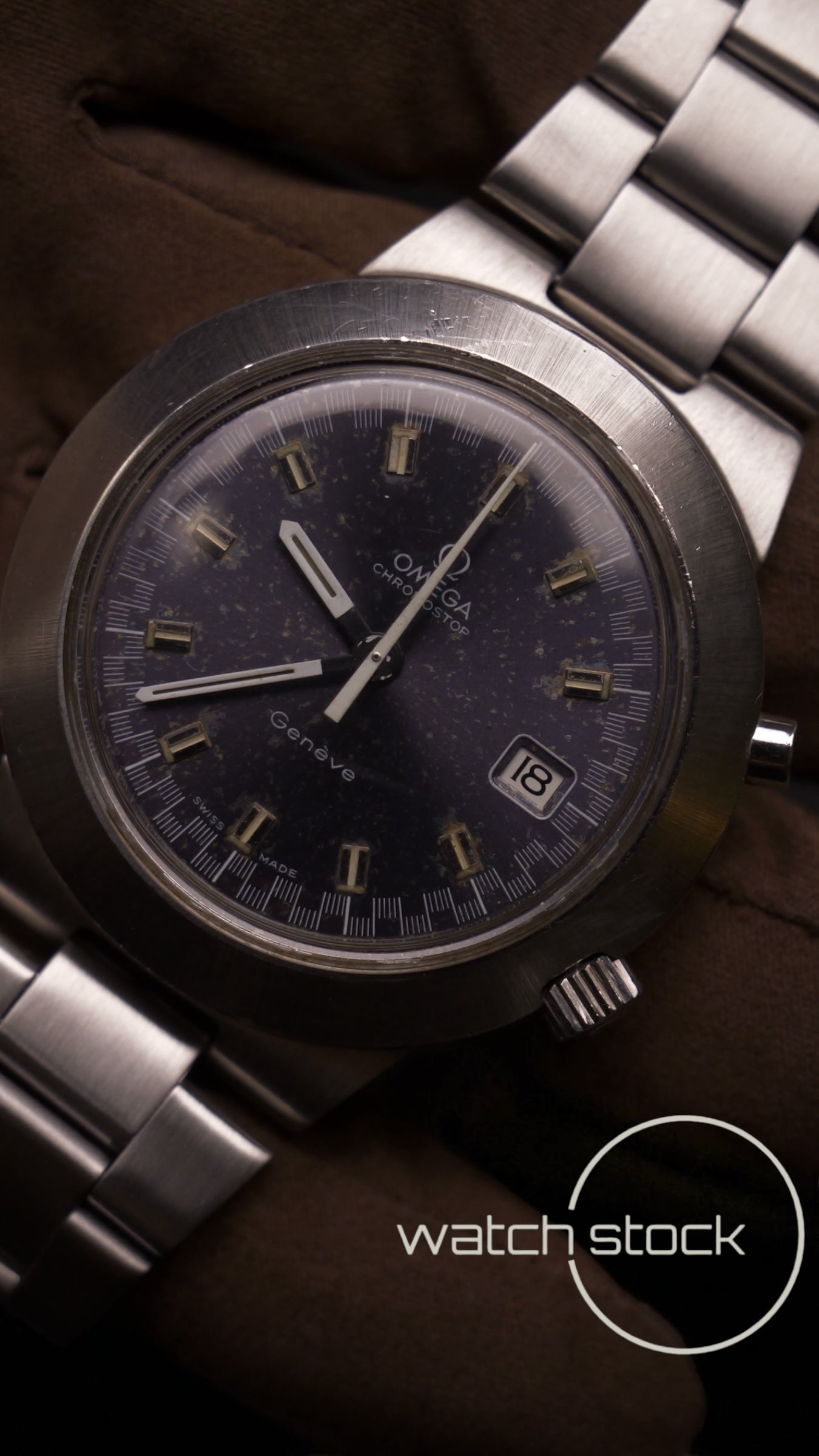 Omega chronostop 41mm blue (violet) dial ref:146.012 RARE Automatic