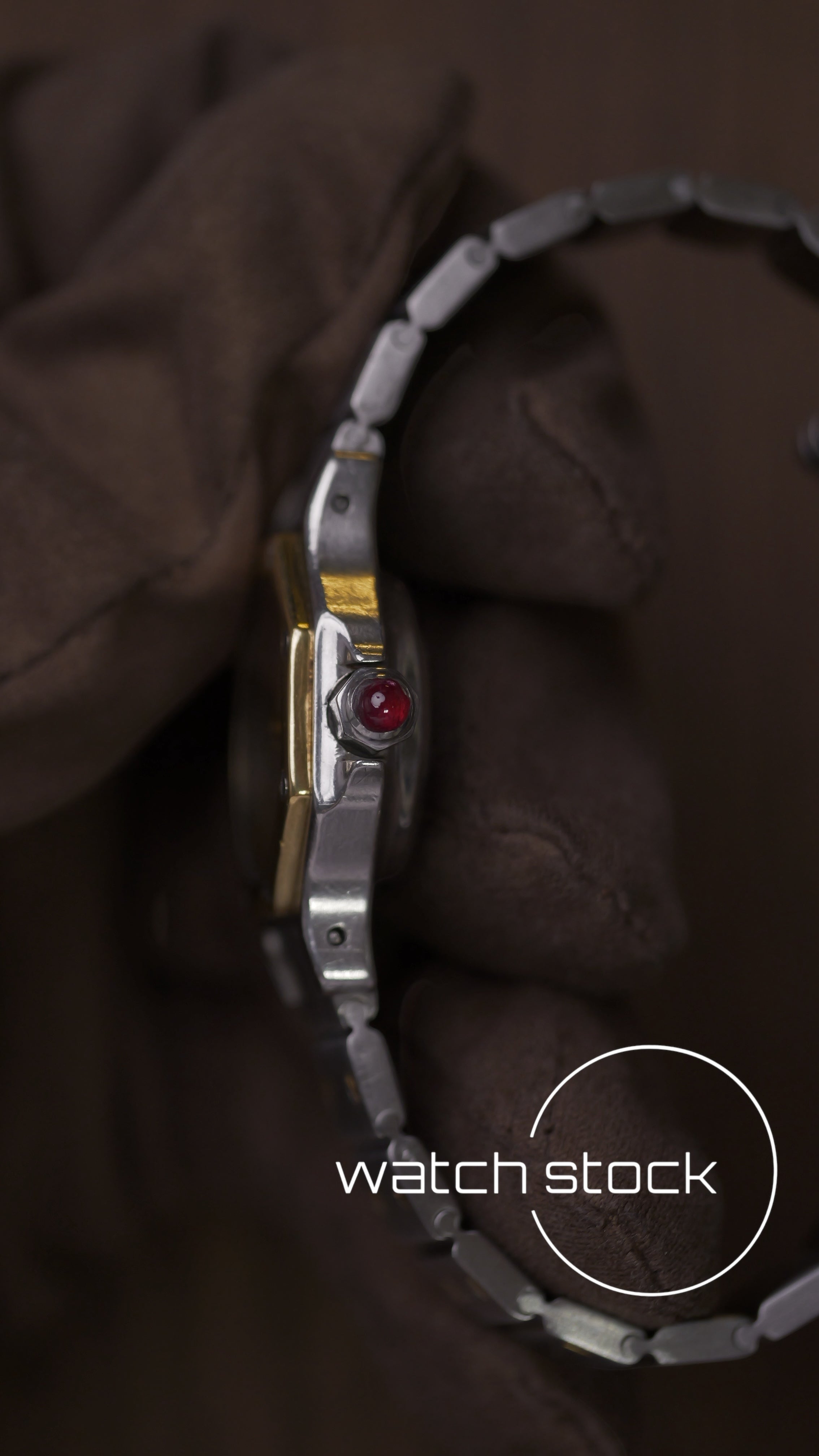 Cartier santos octagon 26mm santos de cartier ref. 0907 Rare dial Burgundy red marble effect lady Automatic