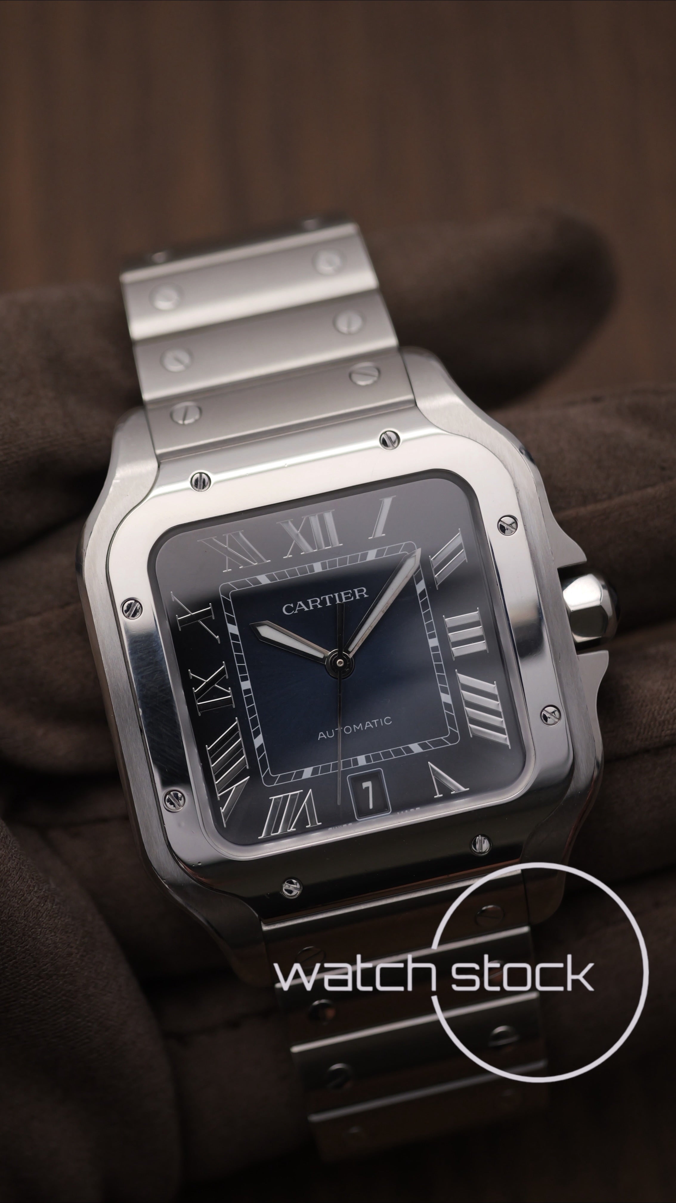 Cartier Santos LM blue dial Full Set
