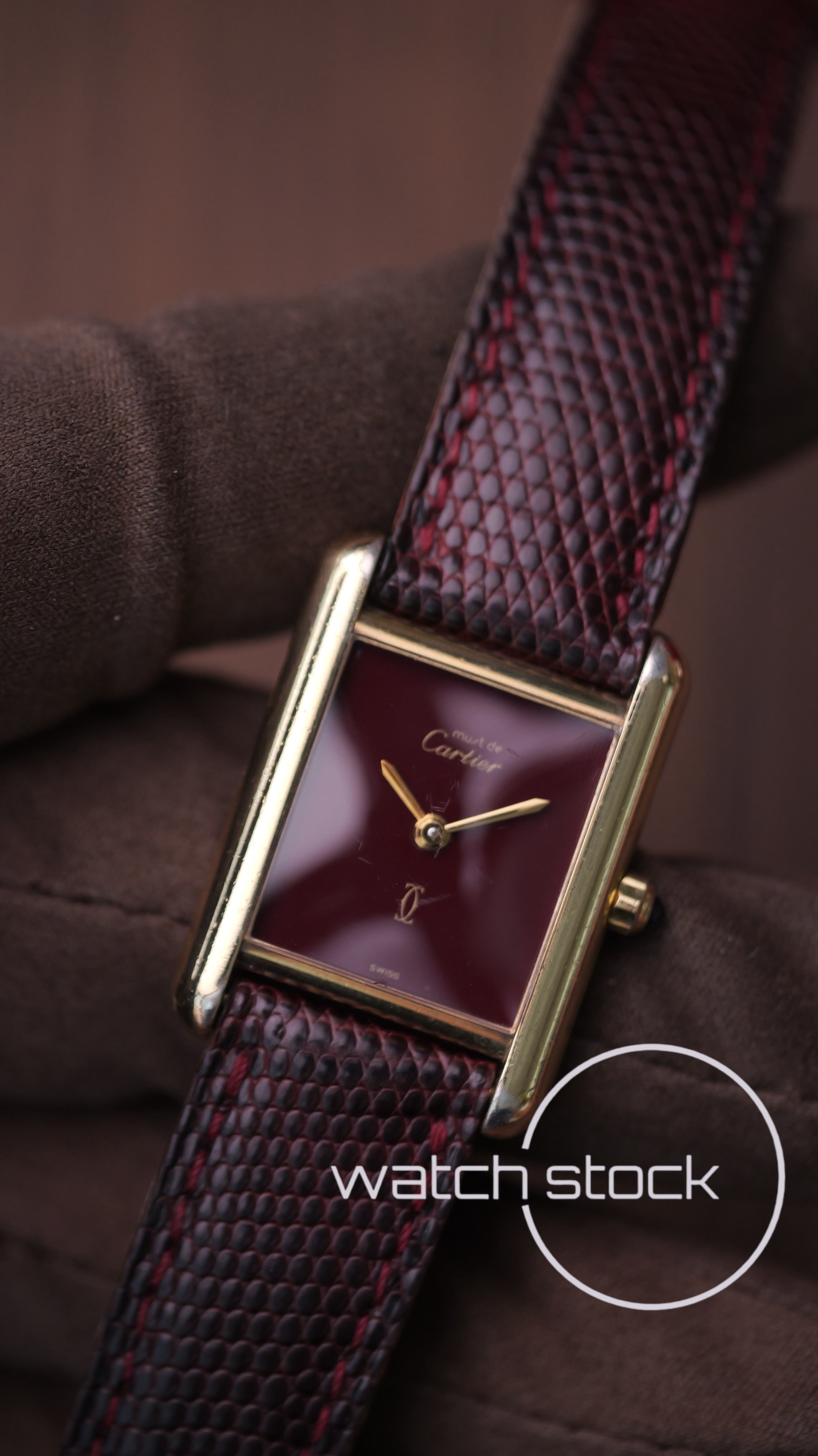 Cartier Tank TG3 Burgundy Dial 1980
