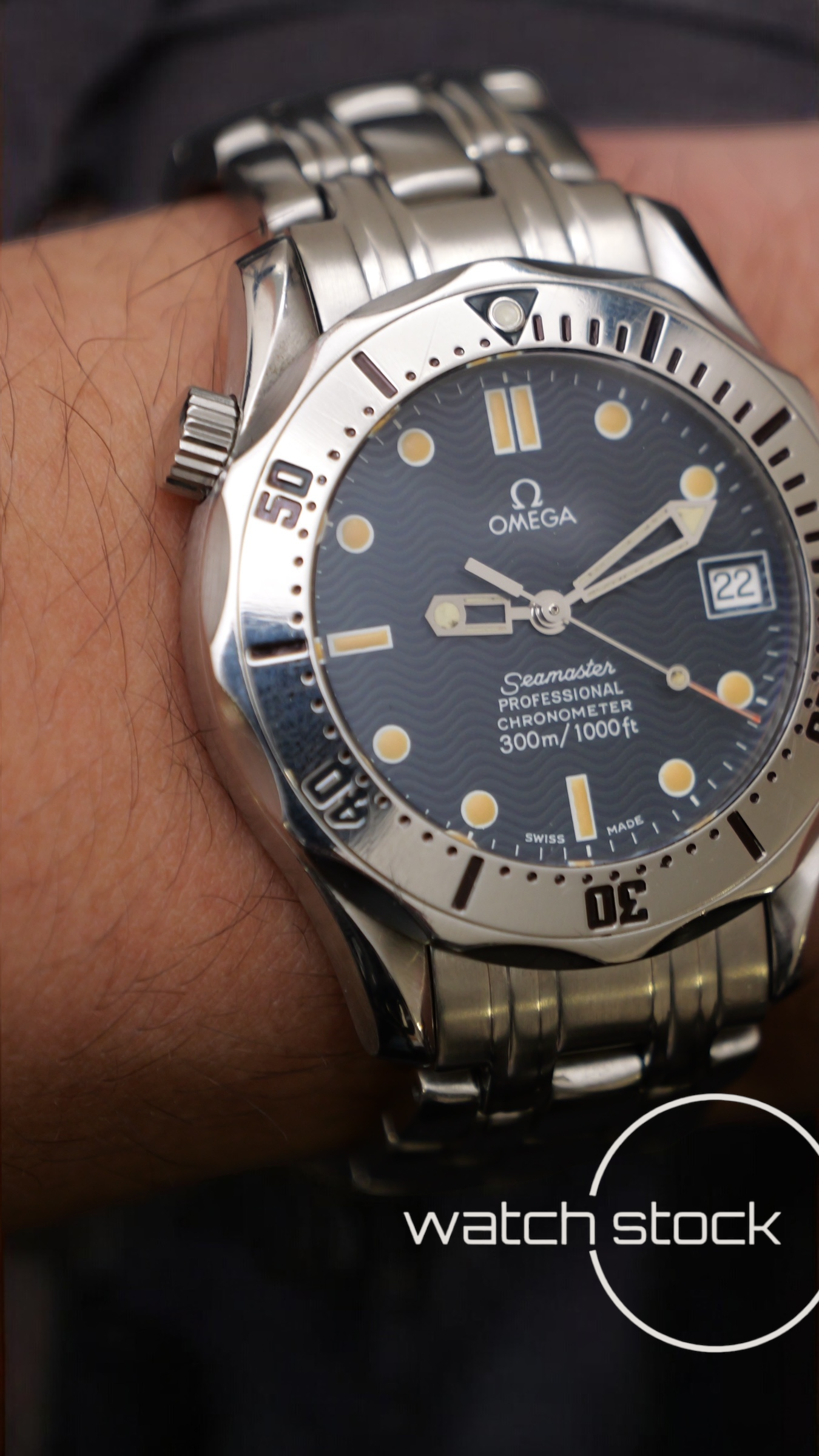 Omega seamaster 300m automatic 36mm blue dial ref. 168.1502