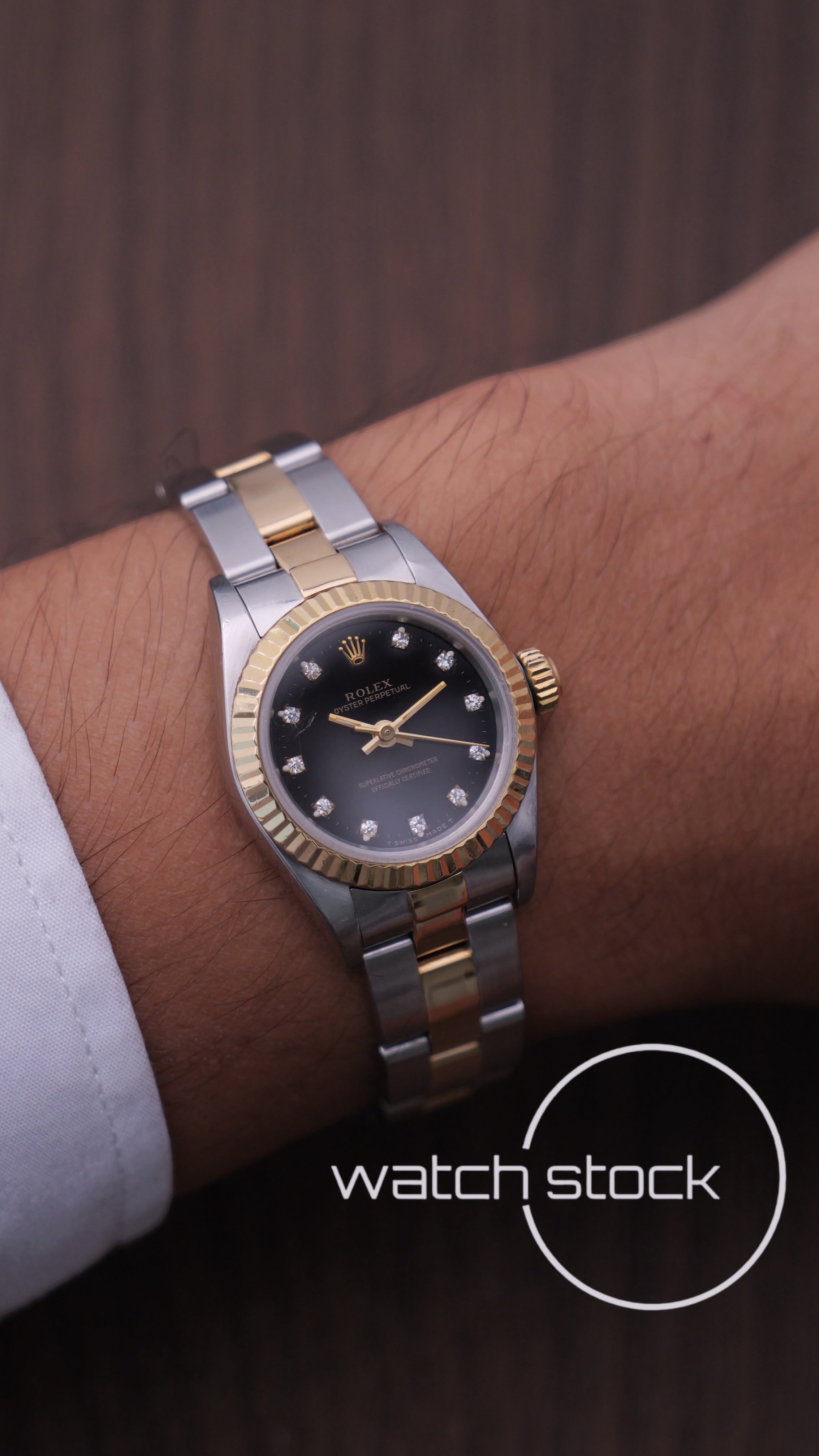 Rolex oyster perpetual 26mm ref. 67193 1994º Two Tone Diamonds