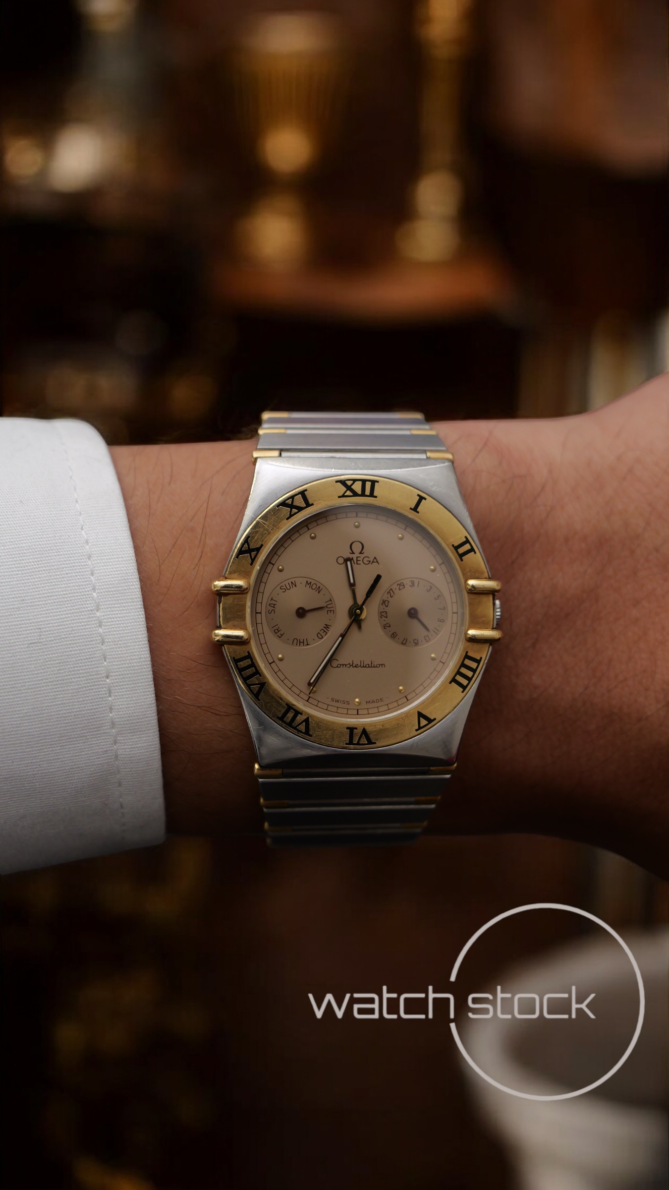 Omega constellation daydate quarz (34mm) yellow dial vintage