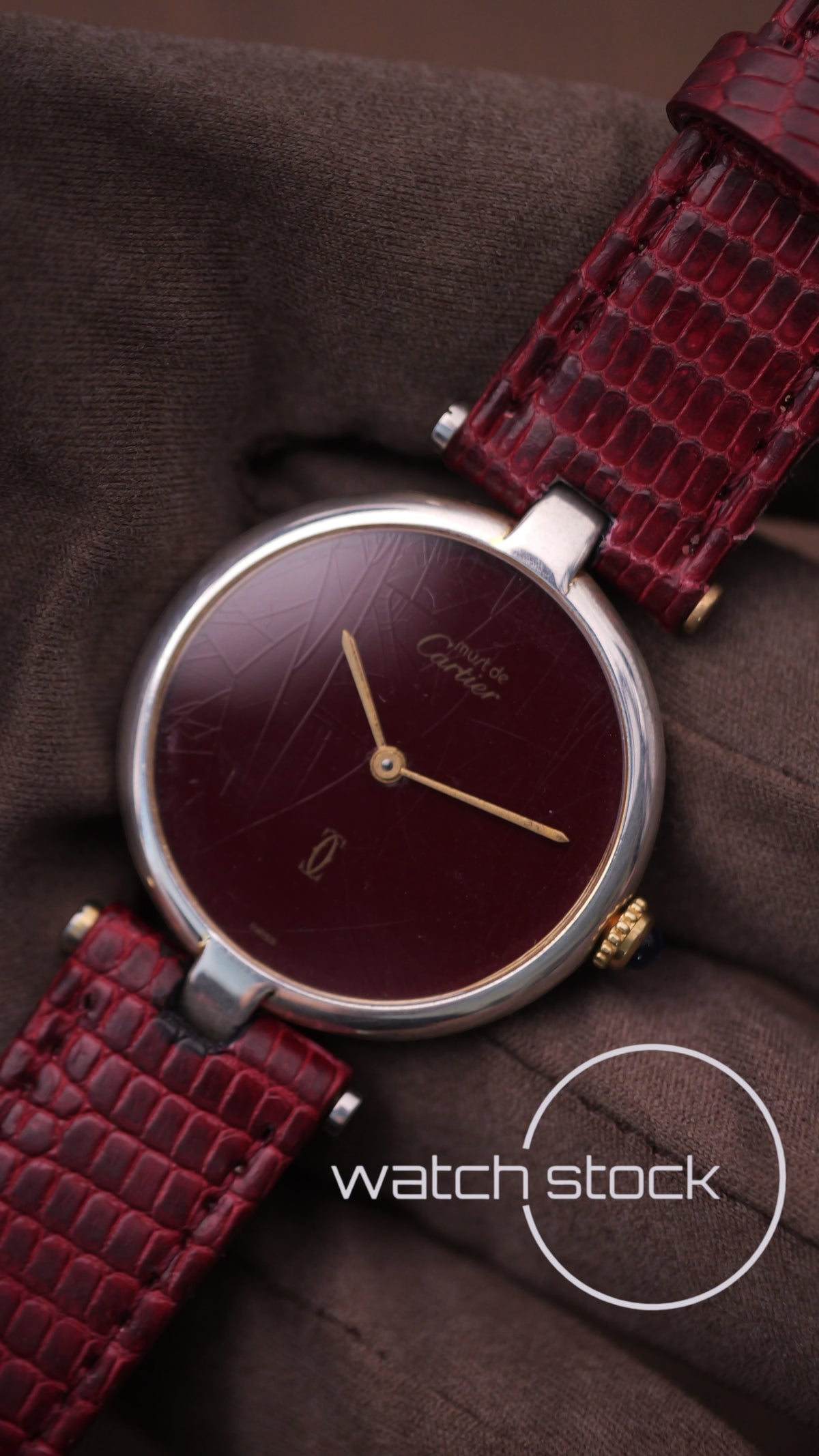 Cartier Vendome ref.590003 30mm Burgundy dial 1980