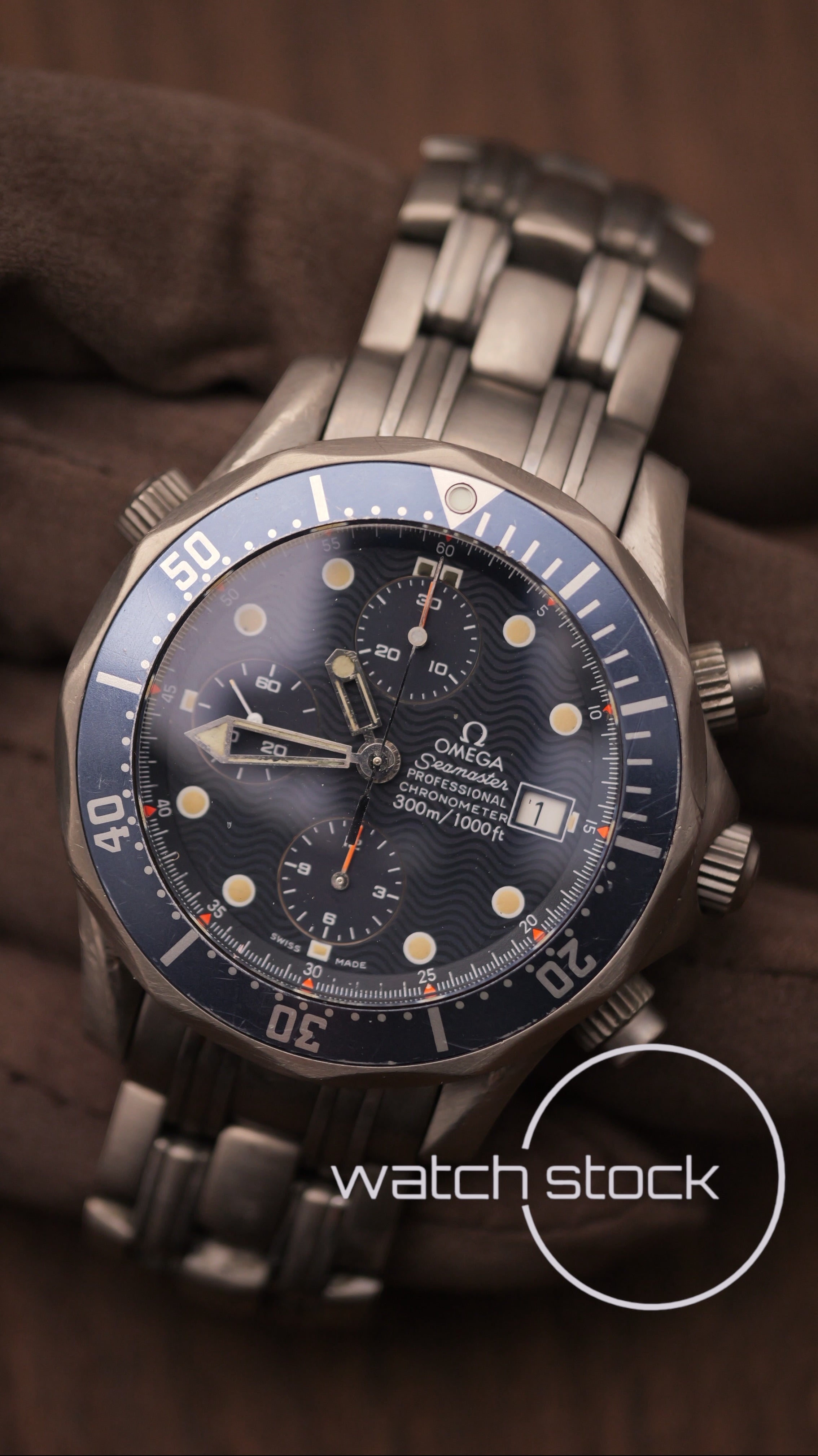 Omega seamaster 300m Chrono titanium ref. 178.0504 41mm blue dial