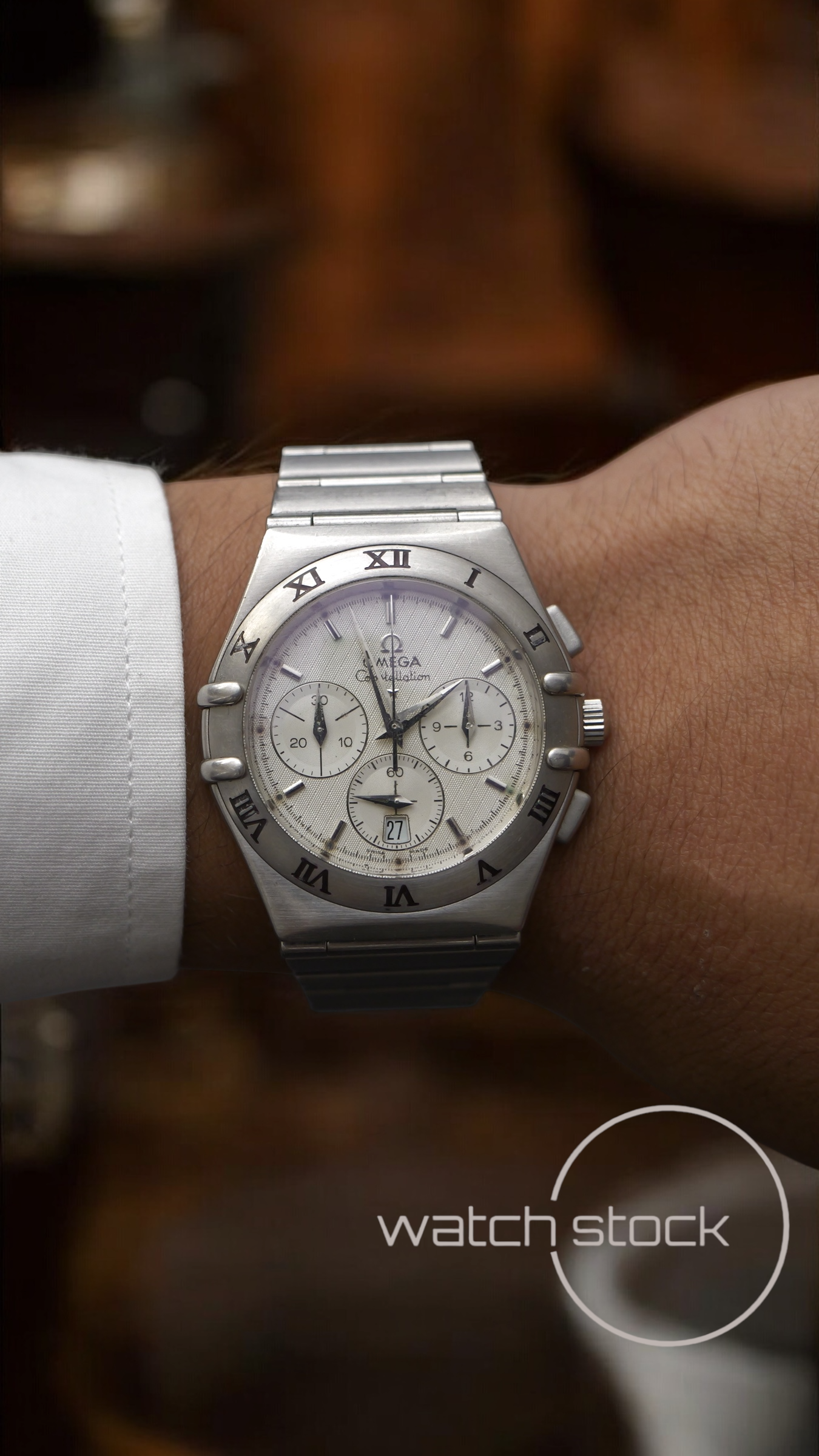 Omega constellation double Eagle chrono (39mm) white dial with box