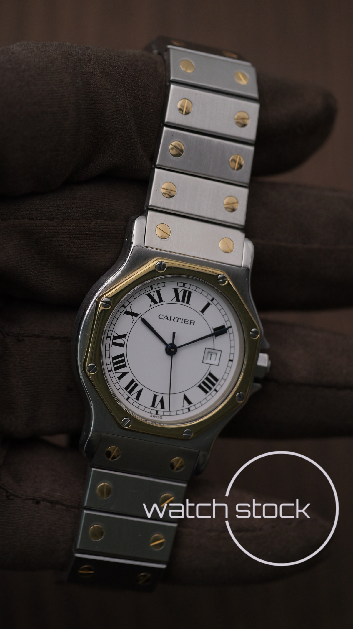 Cartier santos Octagon 30mm acciaio oro Large men ref.2966 Automatic