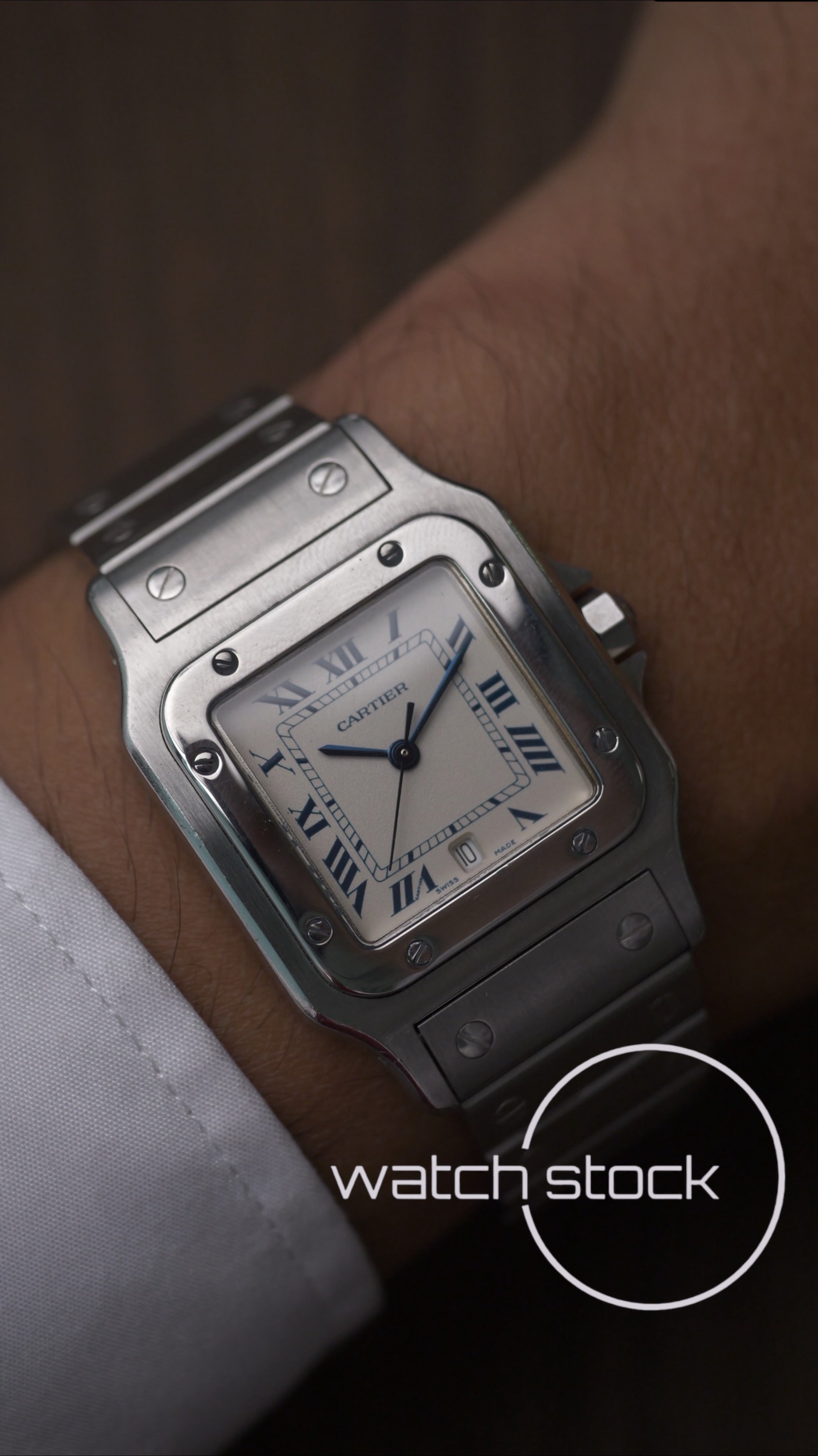 Cartier santos galbee men quartz 29x41mm ref.1564 blue numeral