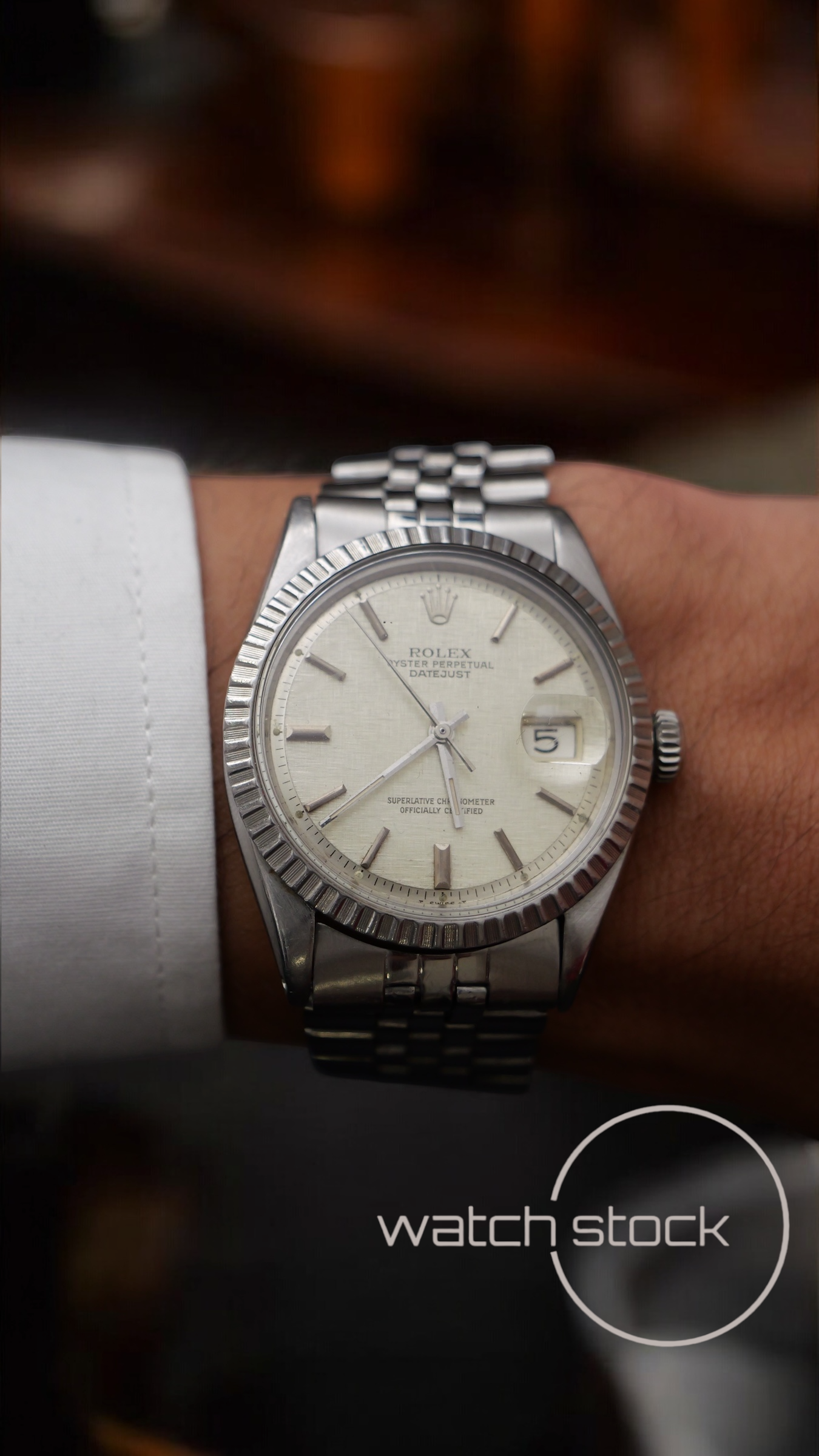 Rolex datejust 36mm 1600 linen dial lino argènté